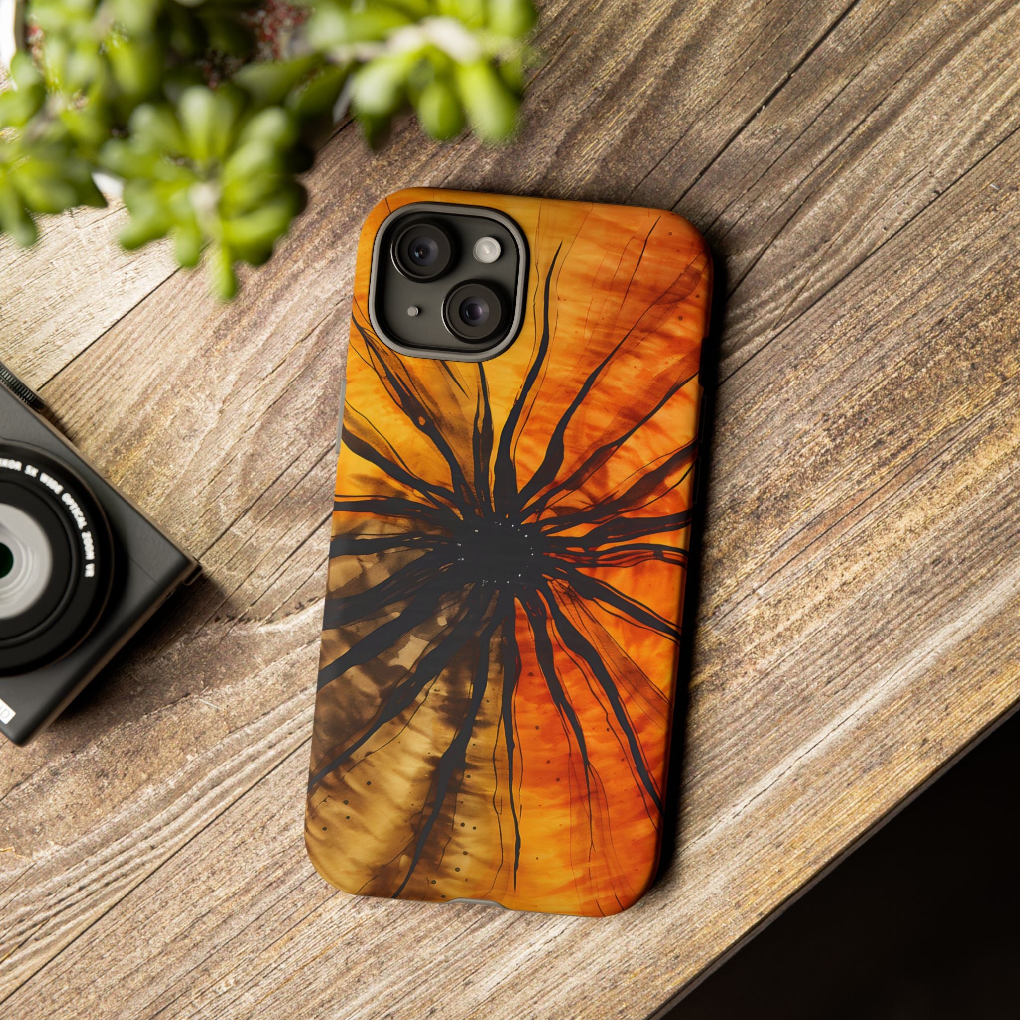 Fiery Sunburst Hexagon iPhone Case