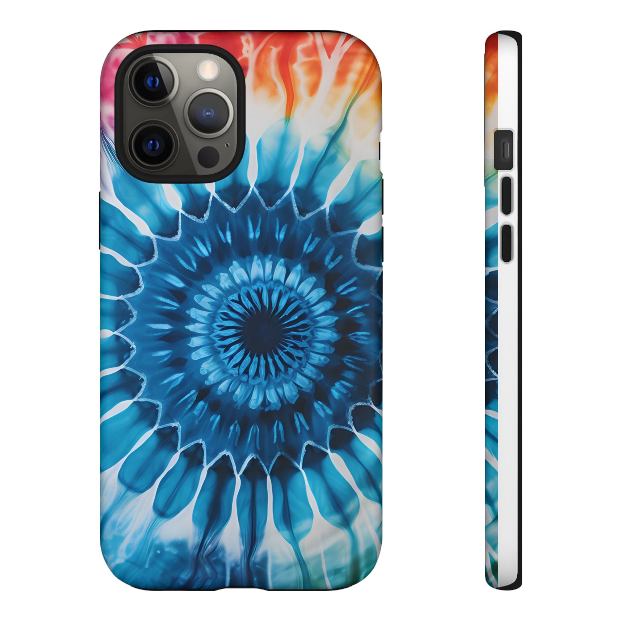 Cosmic Mandala Tie-Dye iPhone Case - Rugged Hexagon Stone