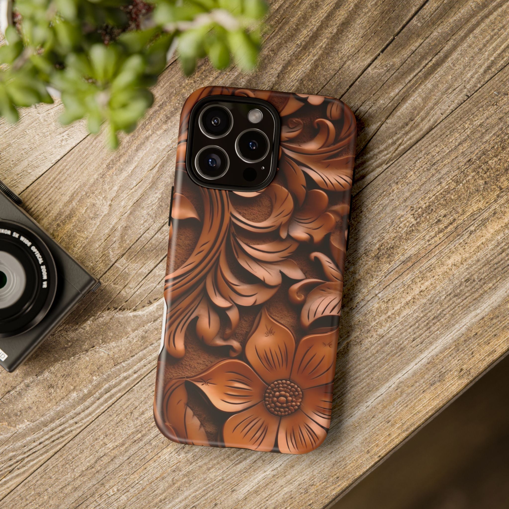 Baroque Floral Hexagon Stone iPhone Case