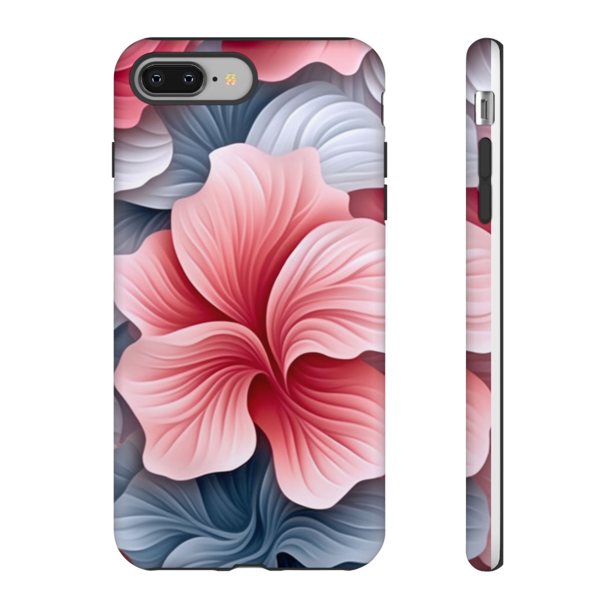 Abstract Floral Pink iPhone Case - Hexagon Stone