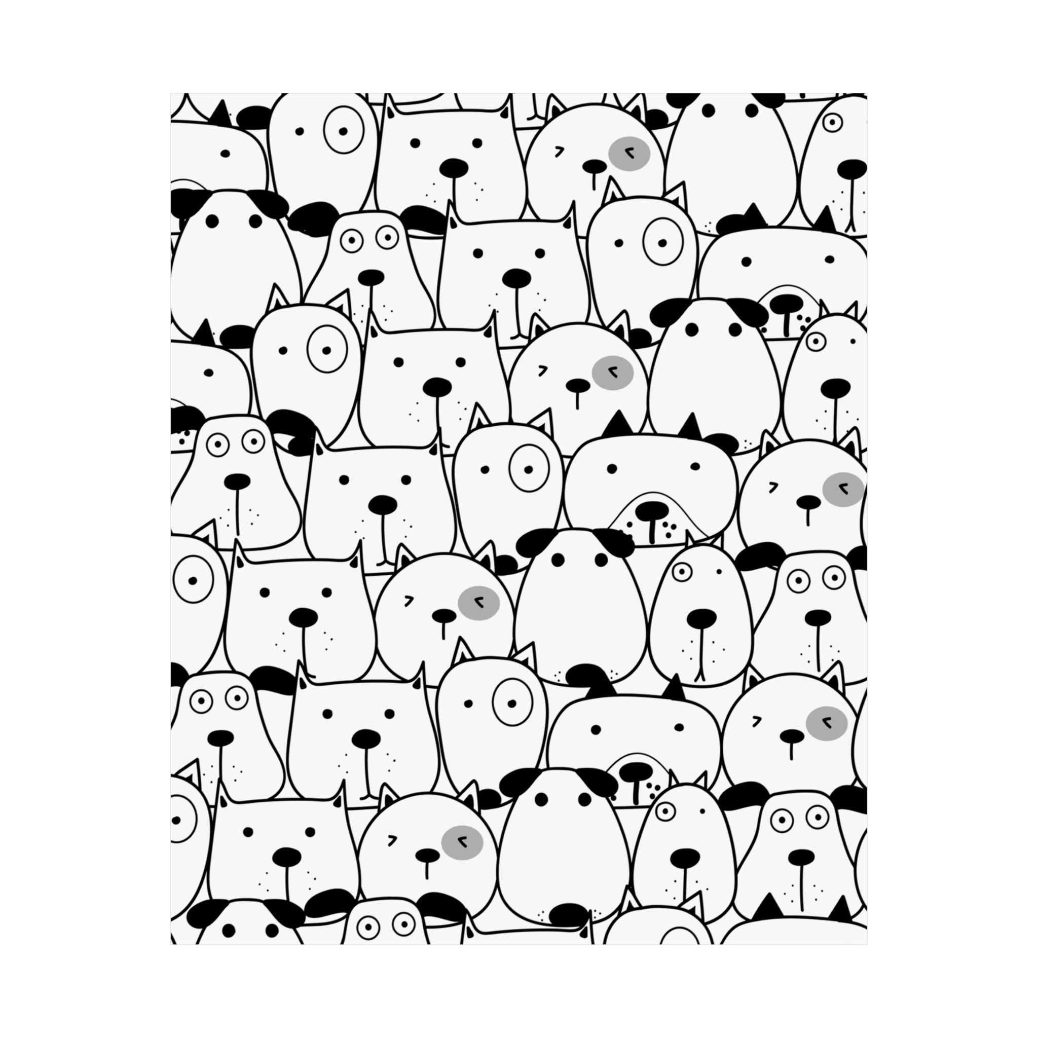 Cute Cartoon Dogs Seamless Pattern Poster