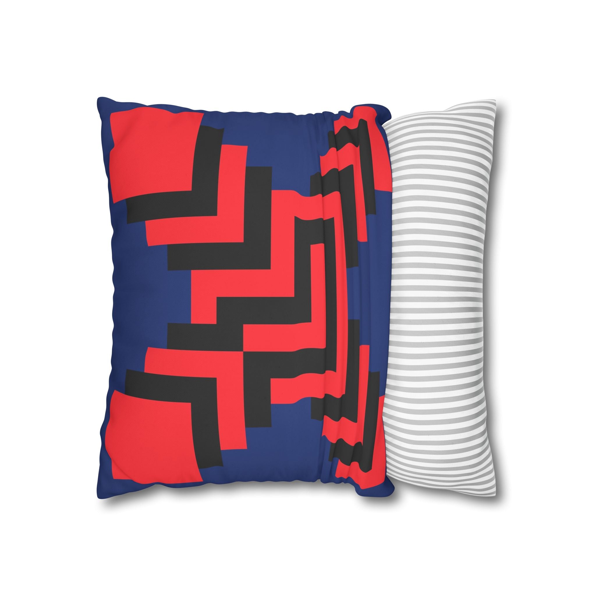 Geometric X Pillowcase - Coral & Black