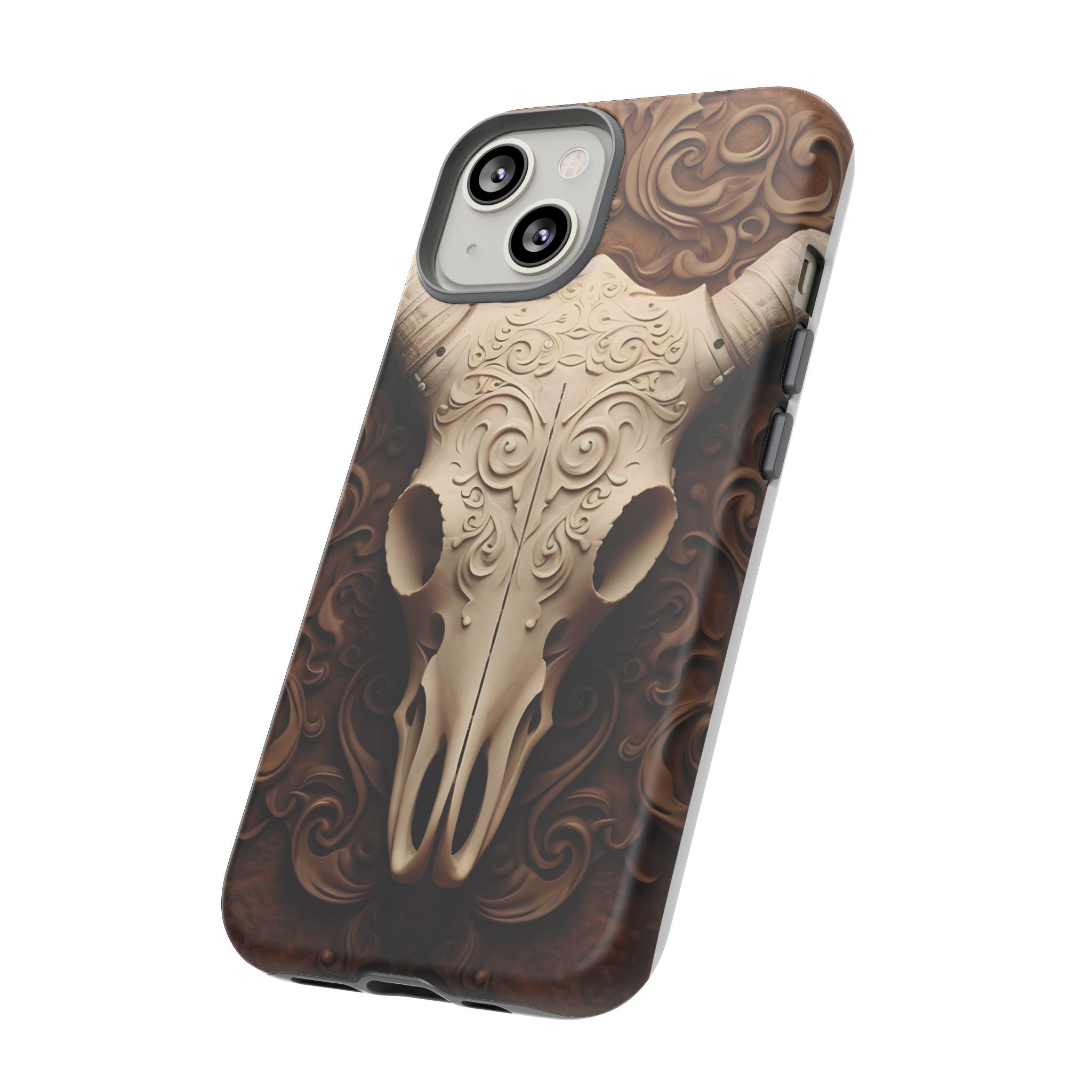 Baroque Ram Skull Hexagon Stone iPhone Case