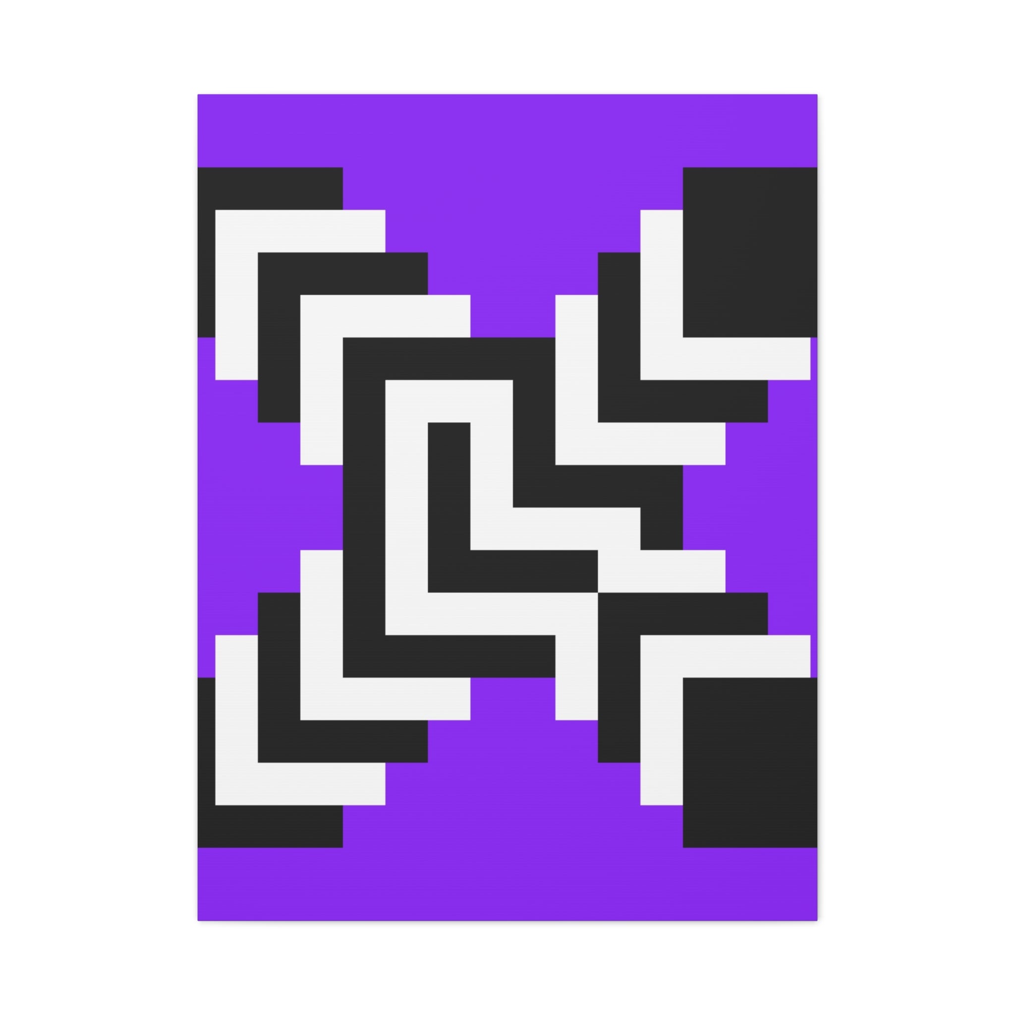 Purple Pixel Art Geometric Canvas