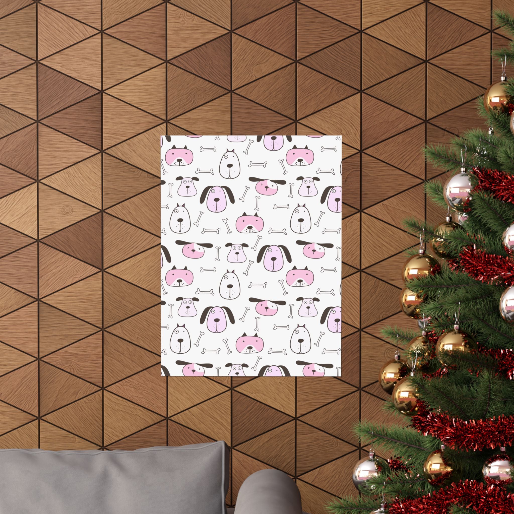 Cute Puppy Bones Pattern Poster