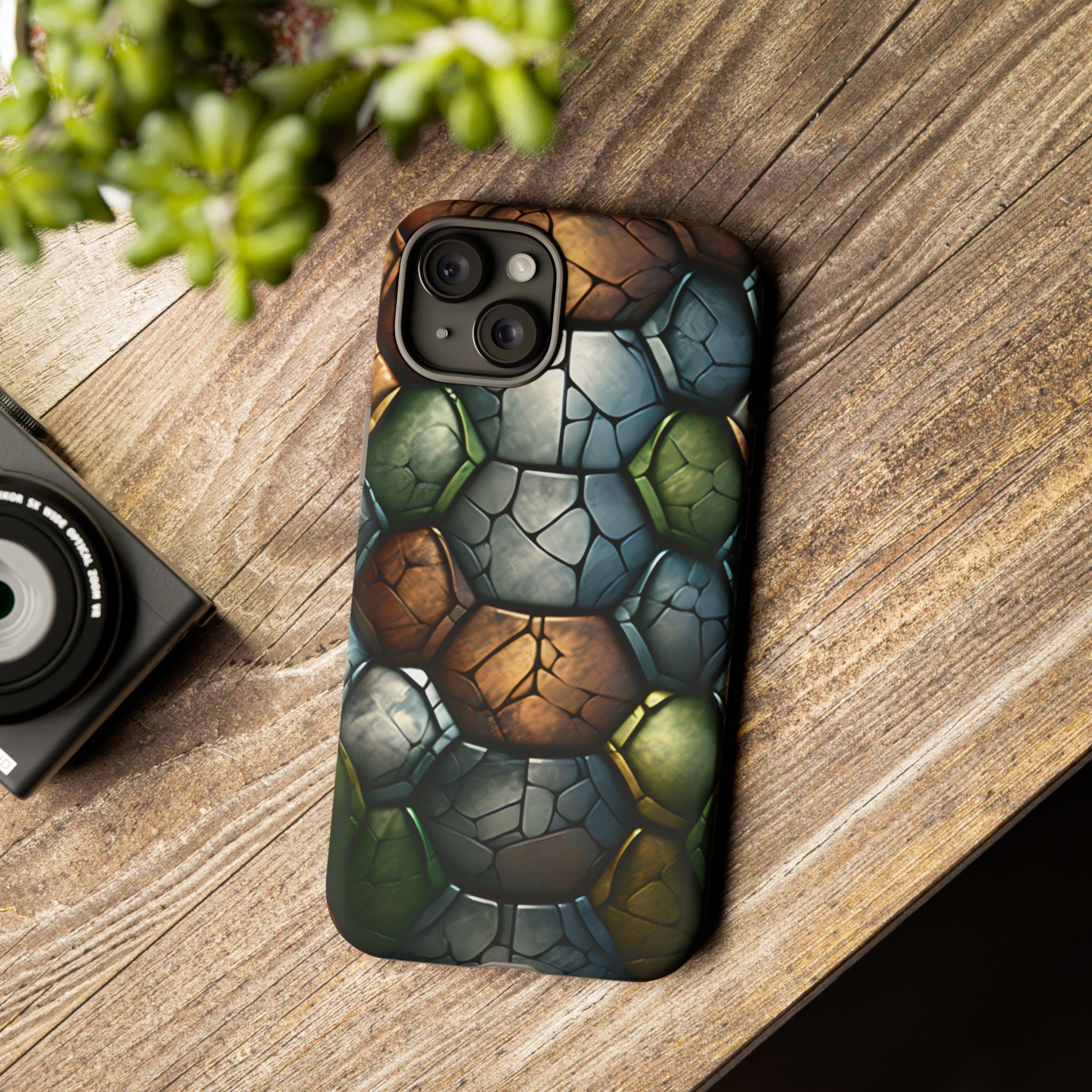 Hexagon Stone iPhone Case - Rugged Texture