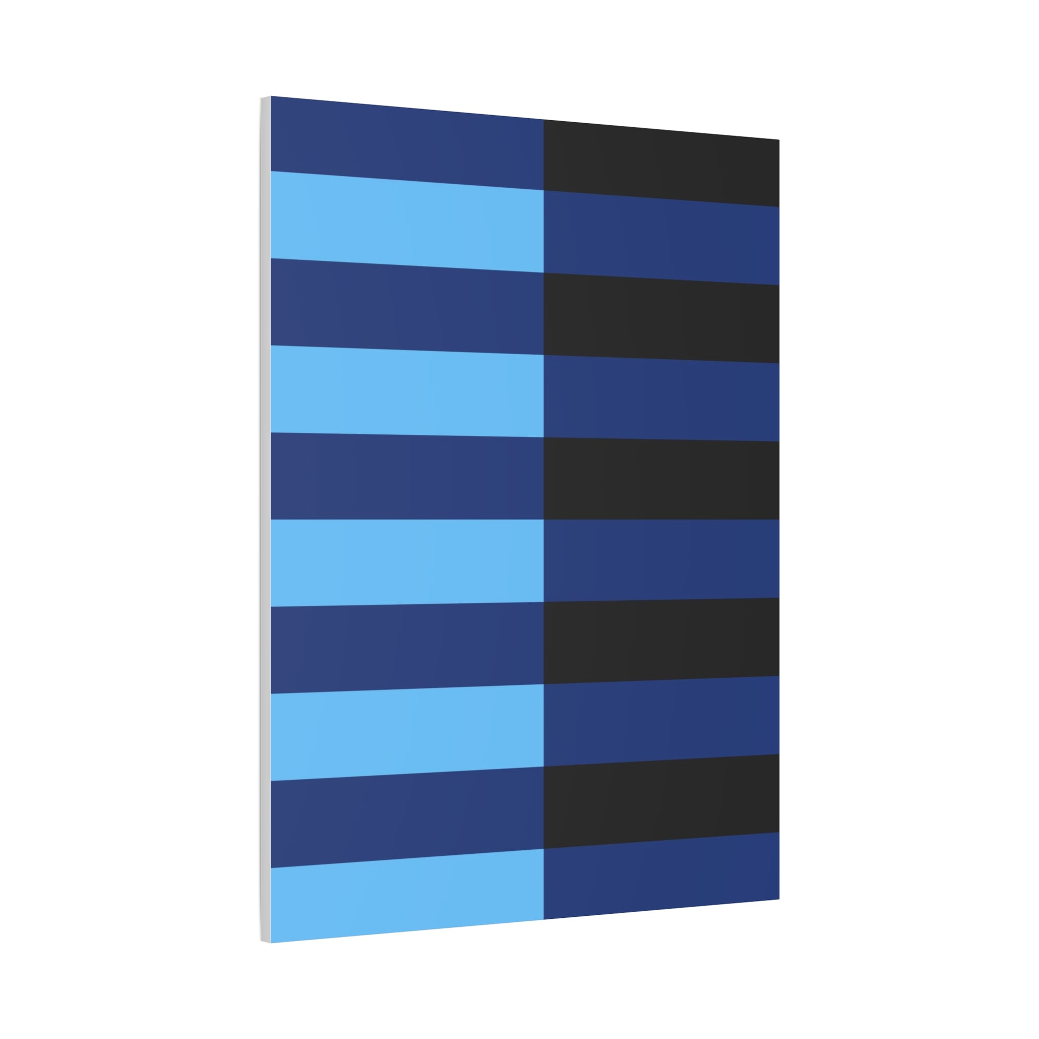 Abstract Blue & Grey Stripe Canvas Art