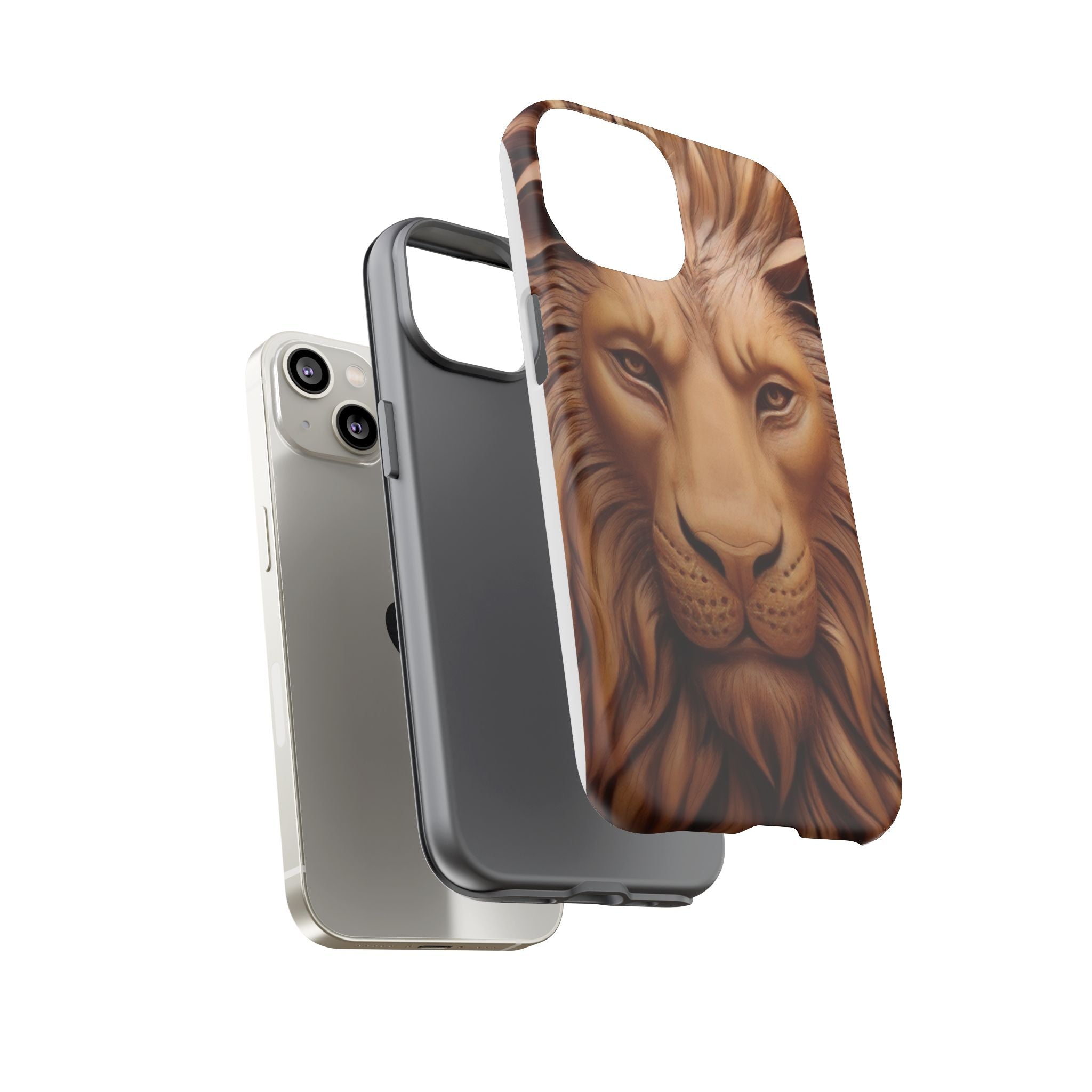 Majestic Lion Head Hexagon Stone iPhone Case