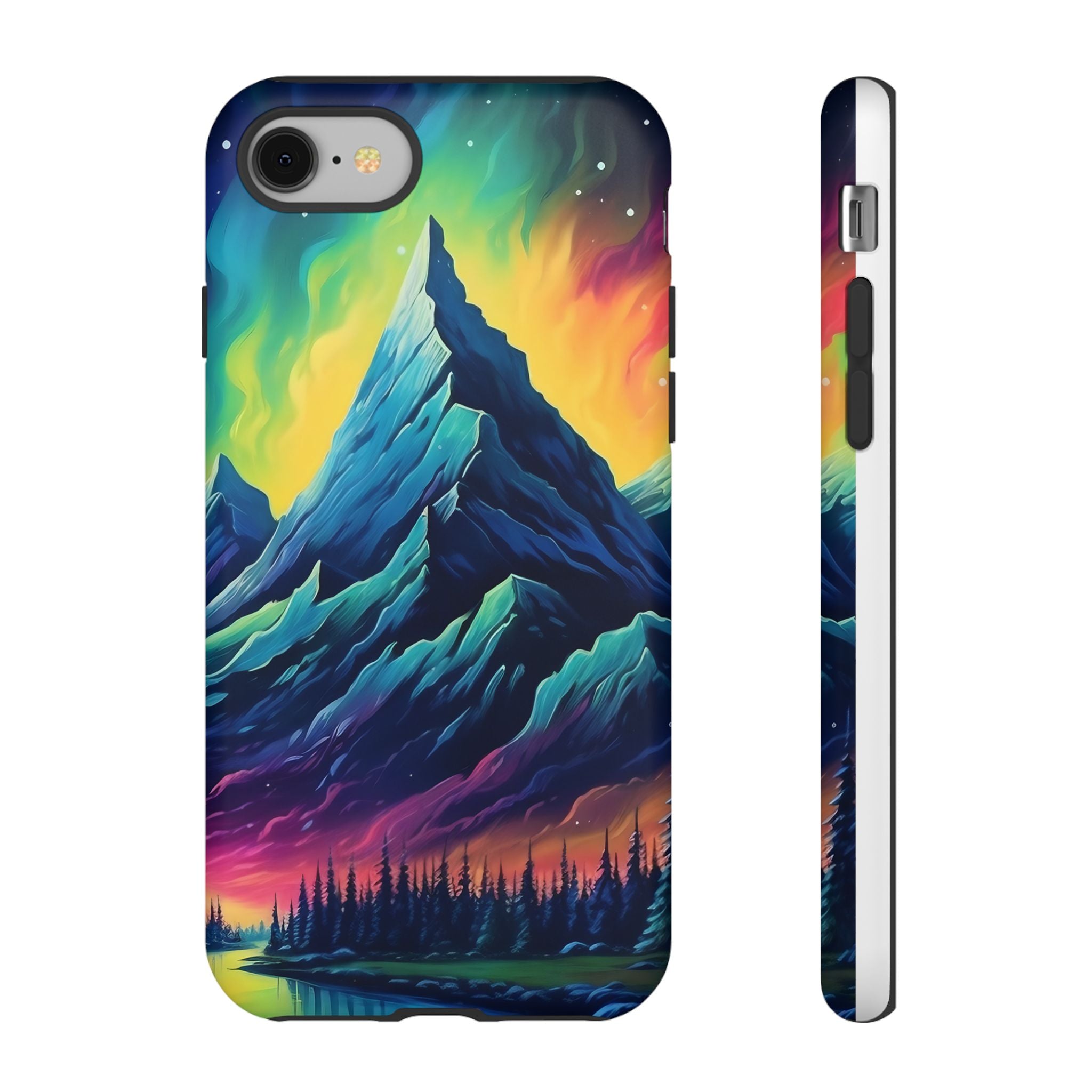 Aurora Mountain Hexagon iPhone Case