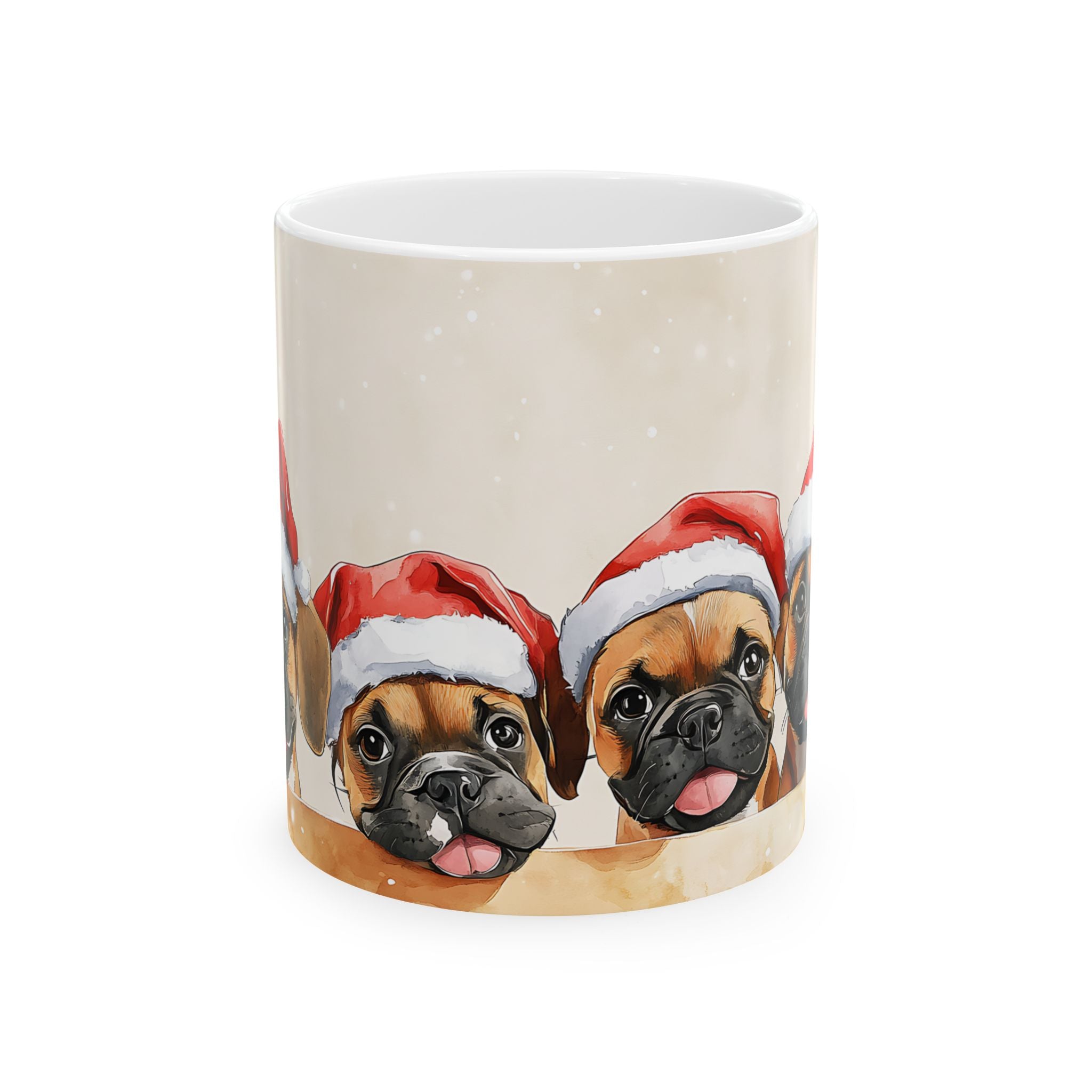 Pug Puppies Christmas Mug