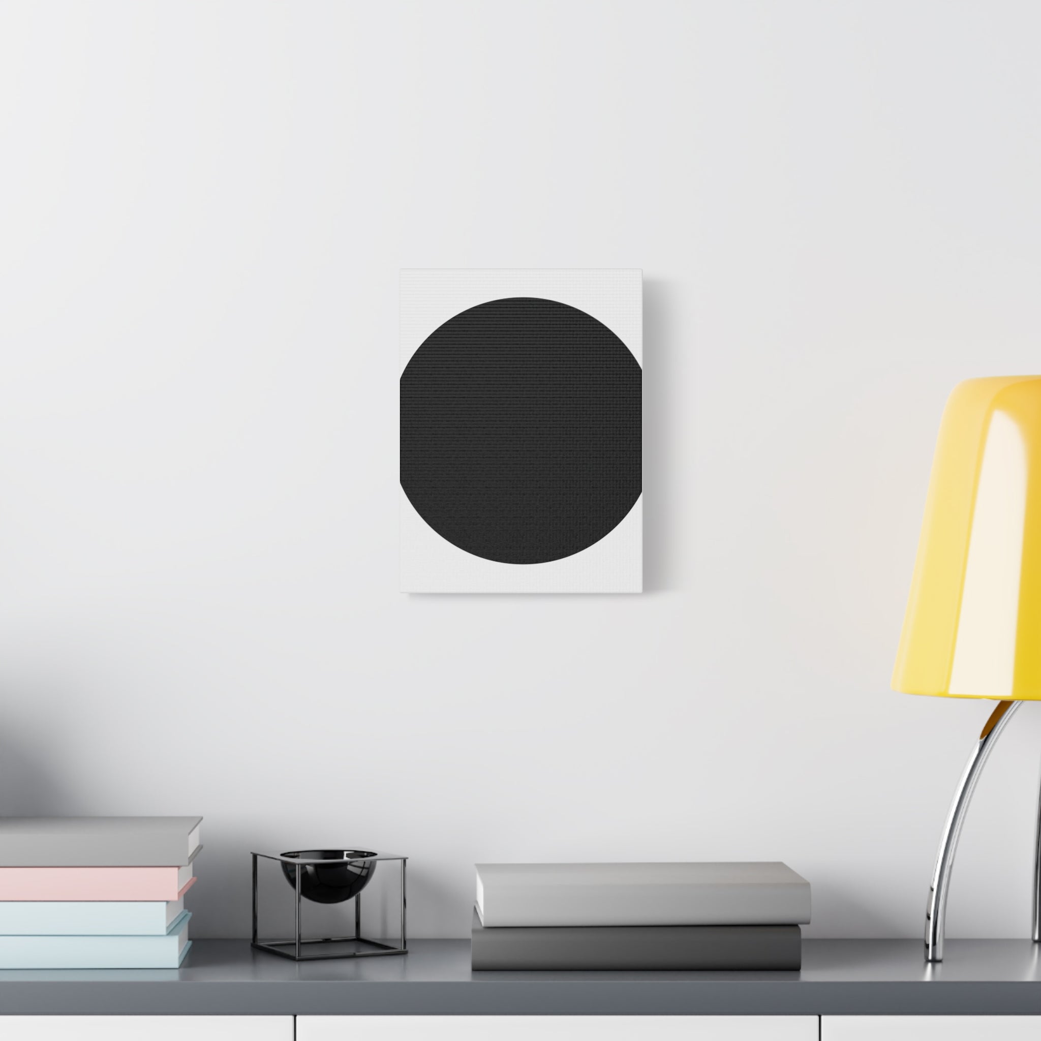 Minimalist Black Circle Canvas Art