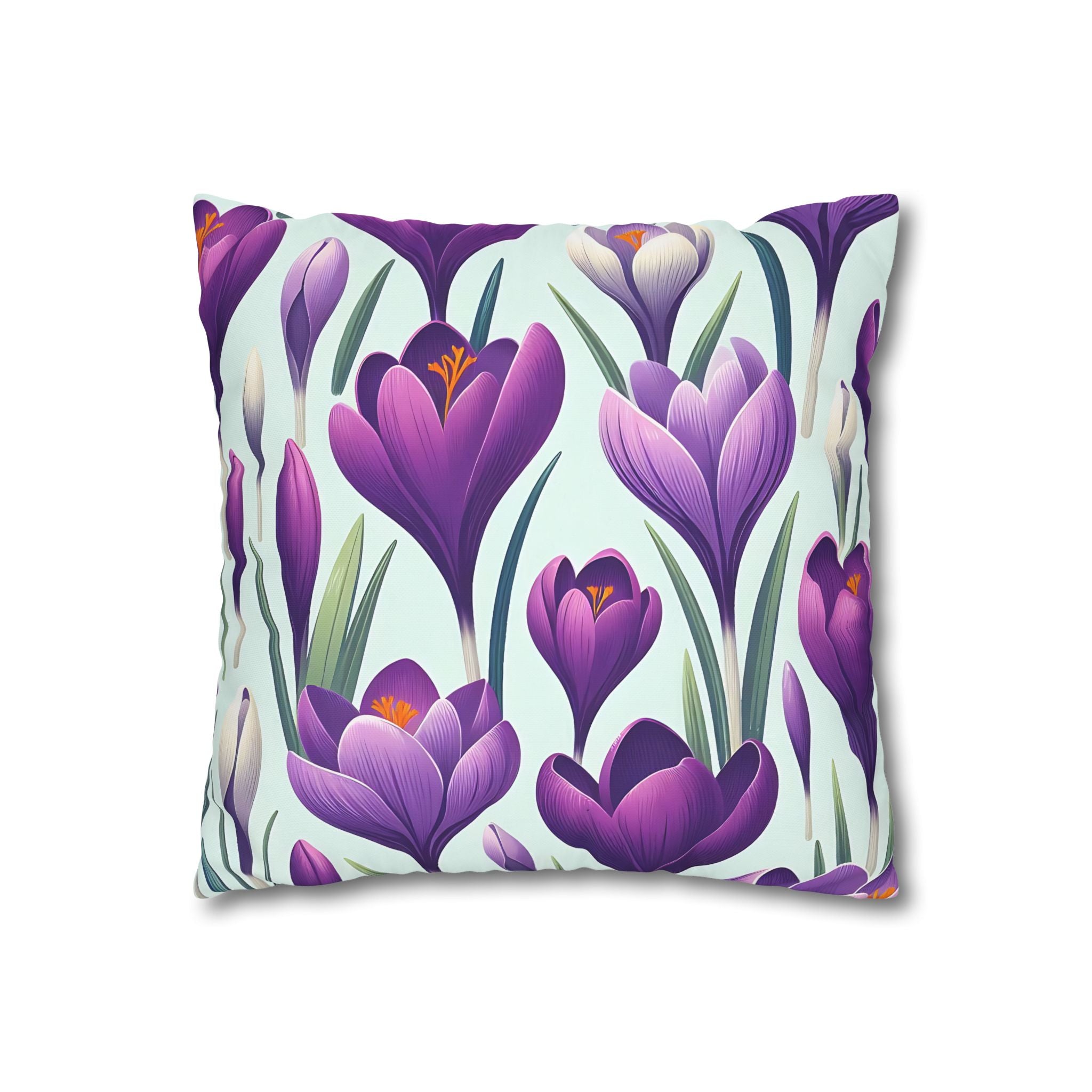 Purple Crocus Flower Pillowcase