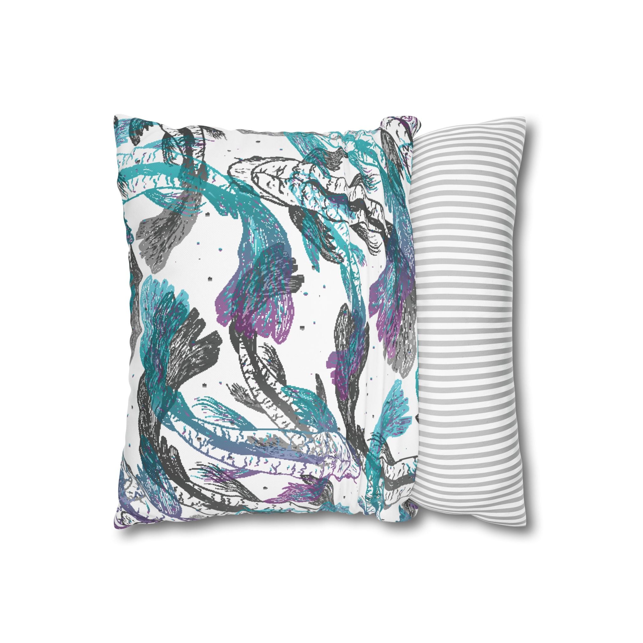 Koi Fish Pillowcase - Teal & Purple