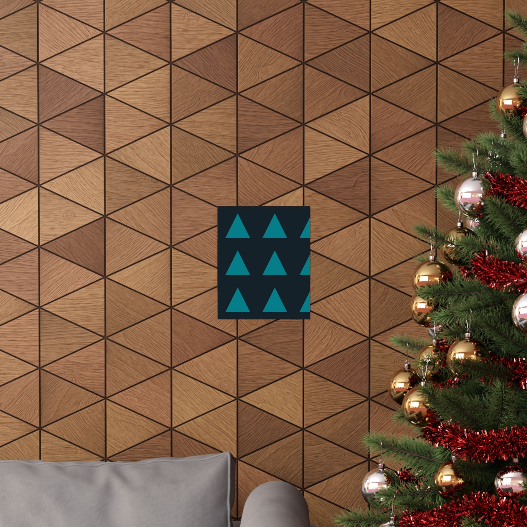 Teal Triangle Geometric Minimalist Poster