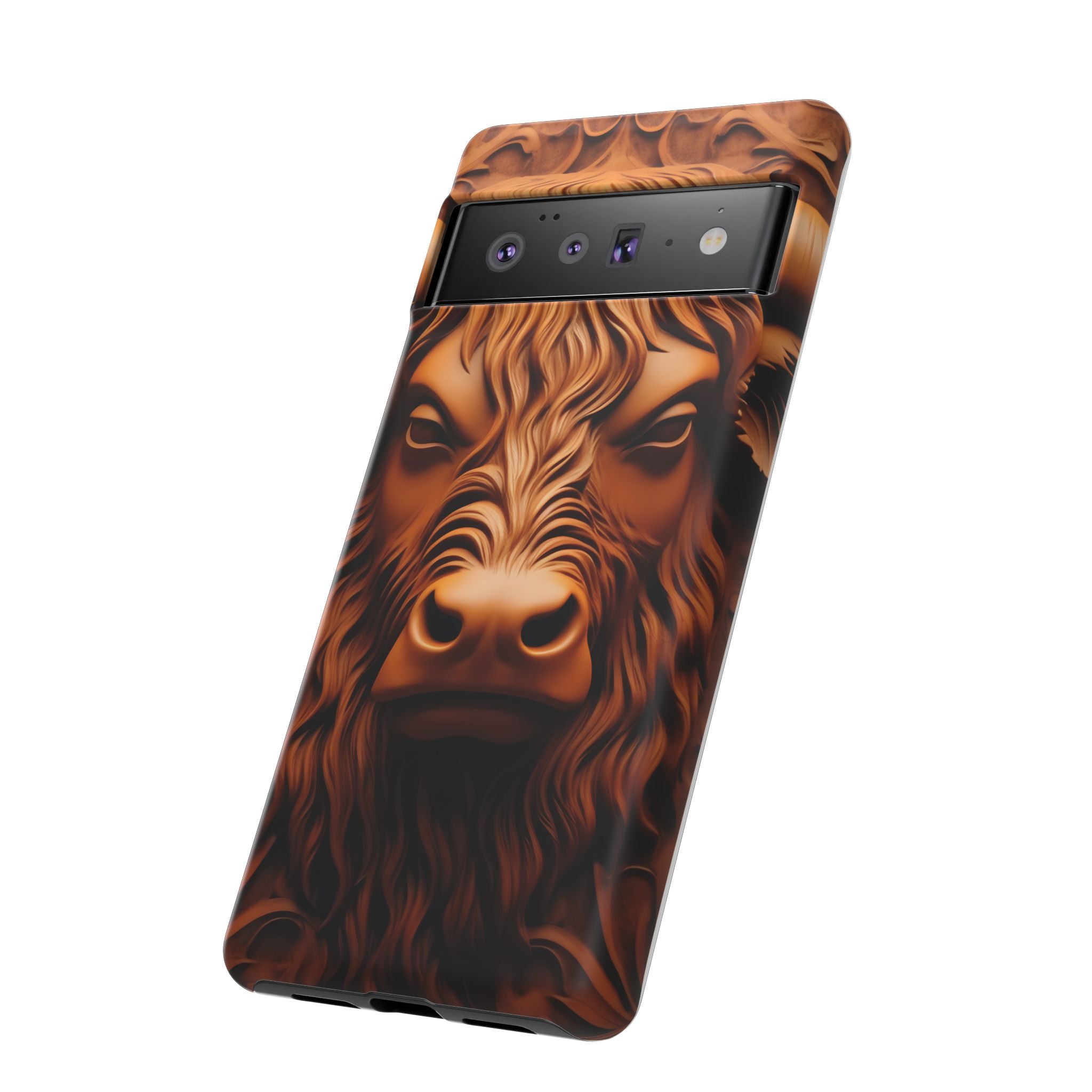 Intricate Bull Wood Carving Google Pixel Case (All Models)