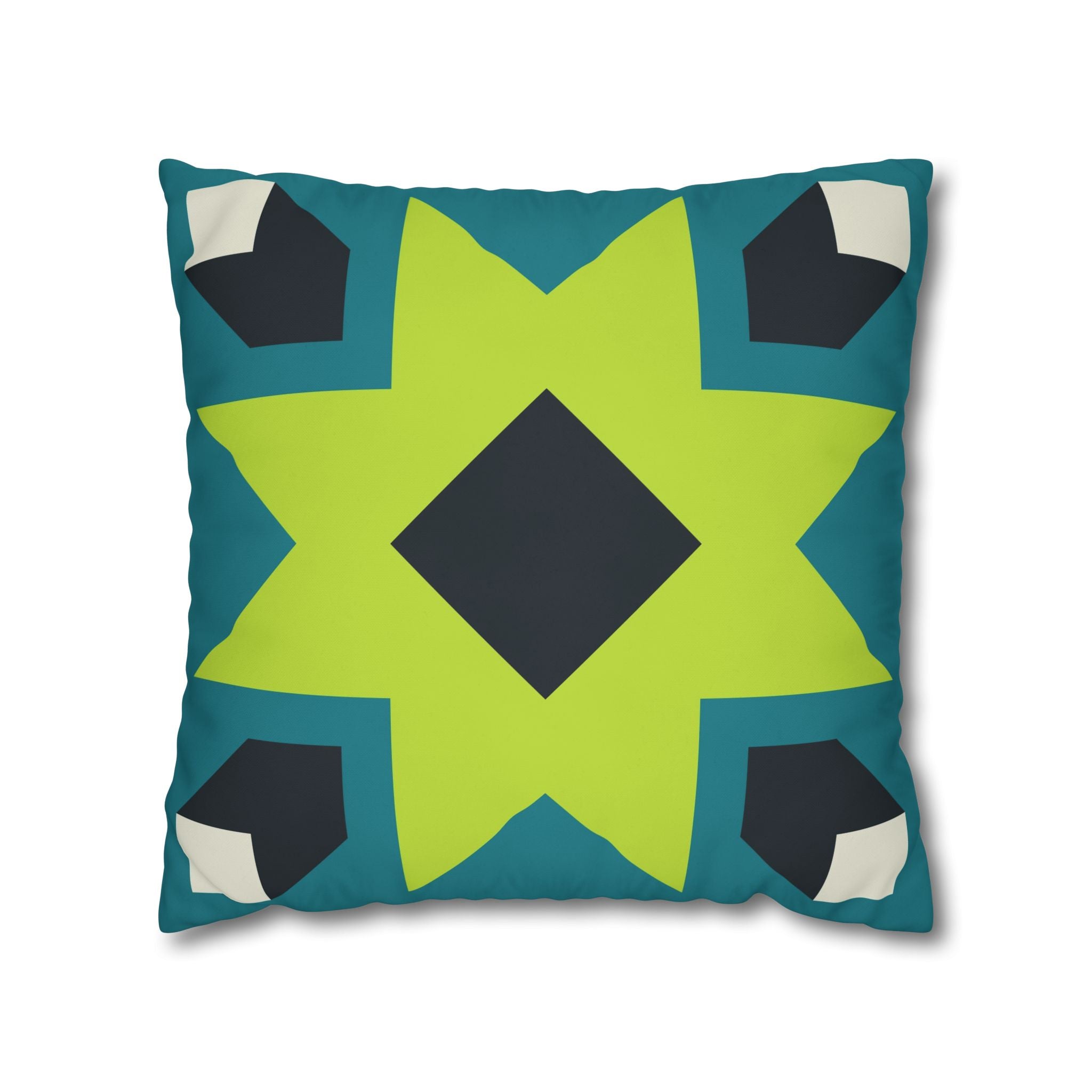 Geometric Teal Star Pillowcase