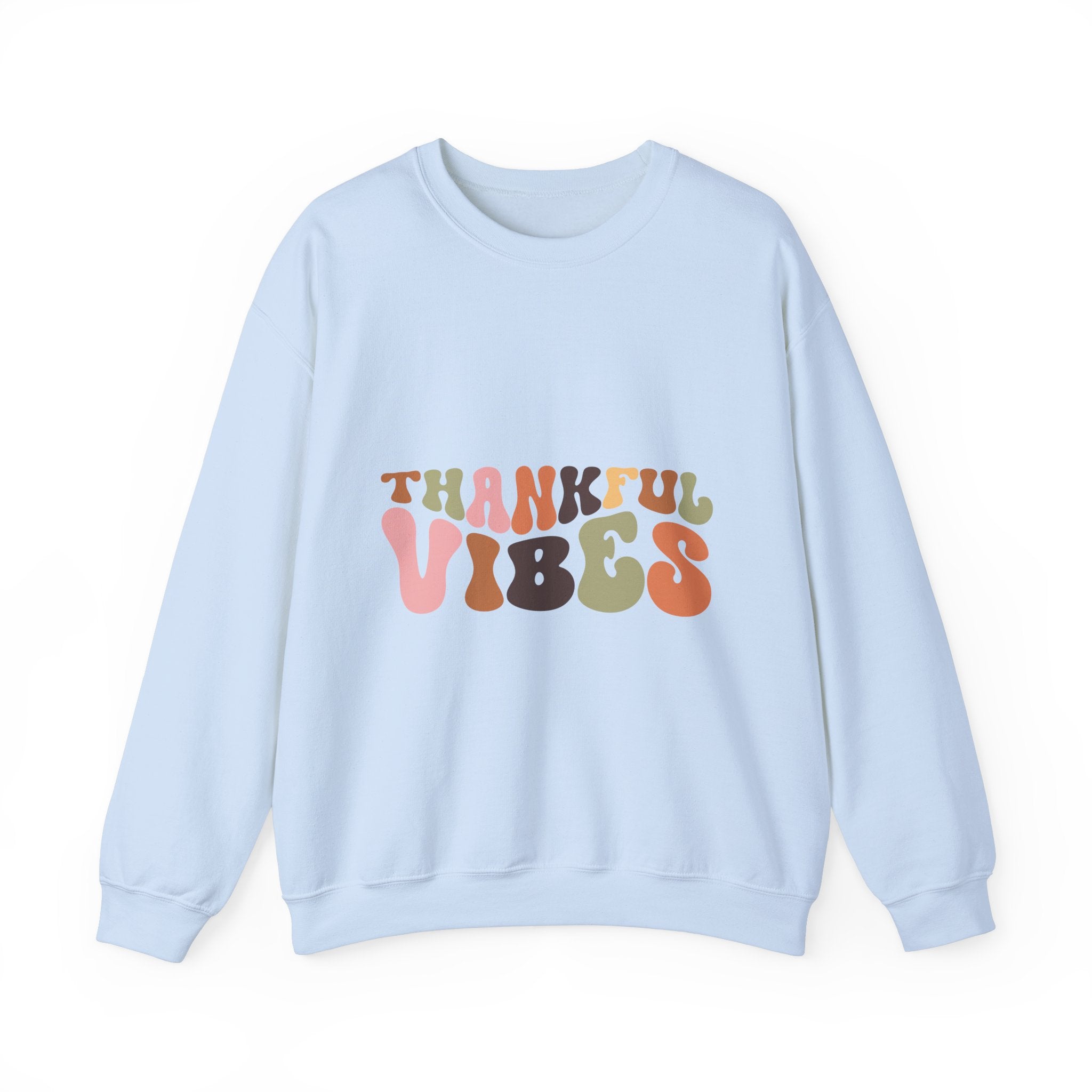 Thankful Vibes 70s Retro Thanksgiving Sweatshirt