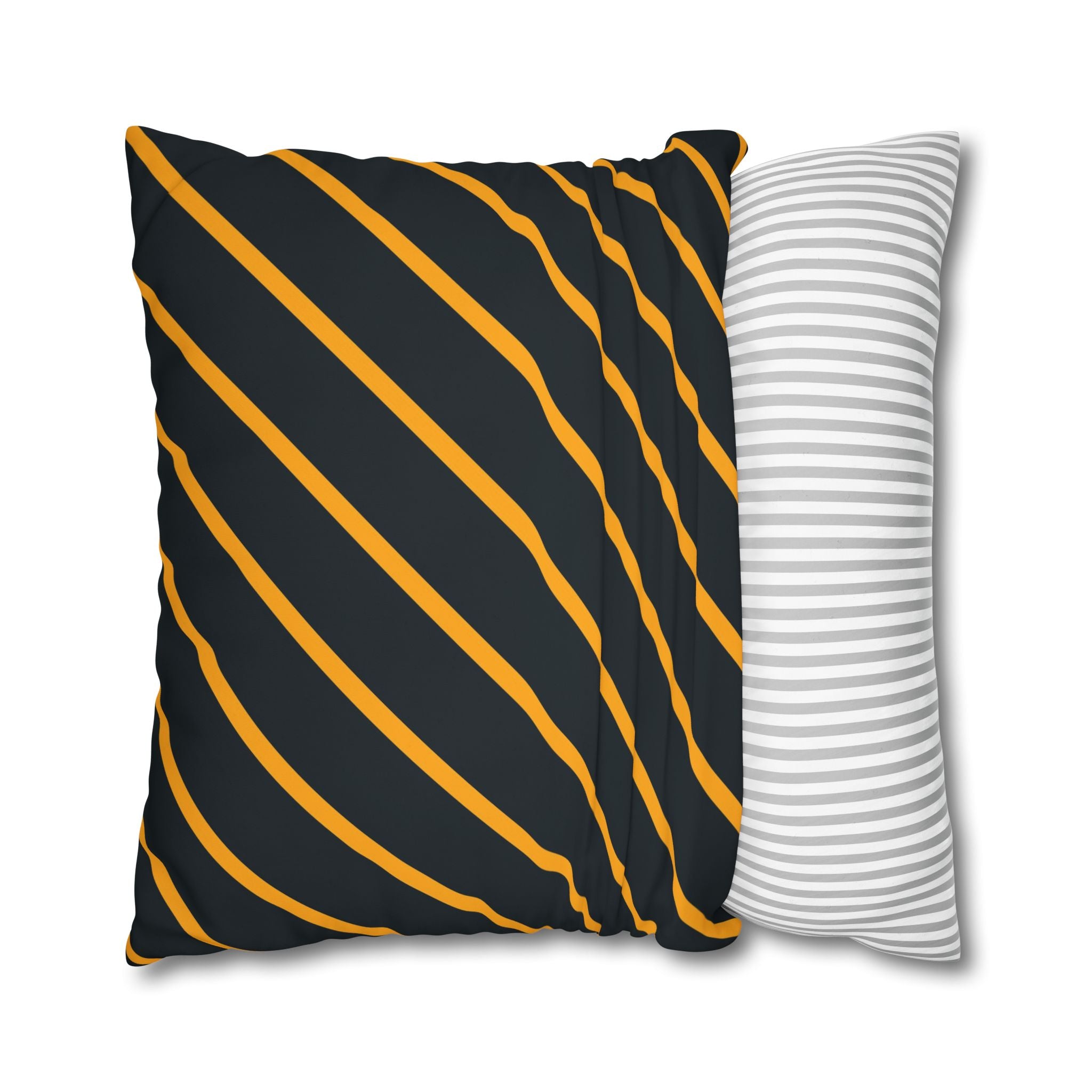 Bold Orange Diagonal Stripe Pillowcase