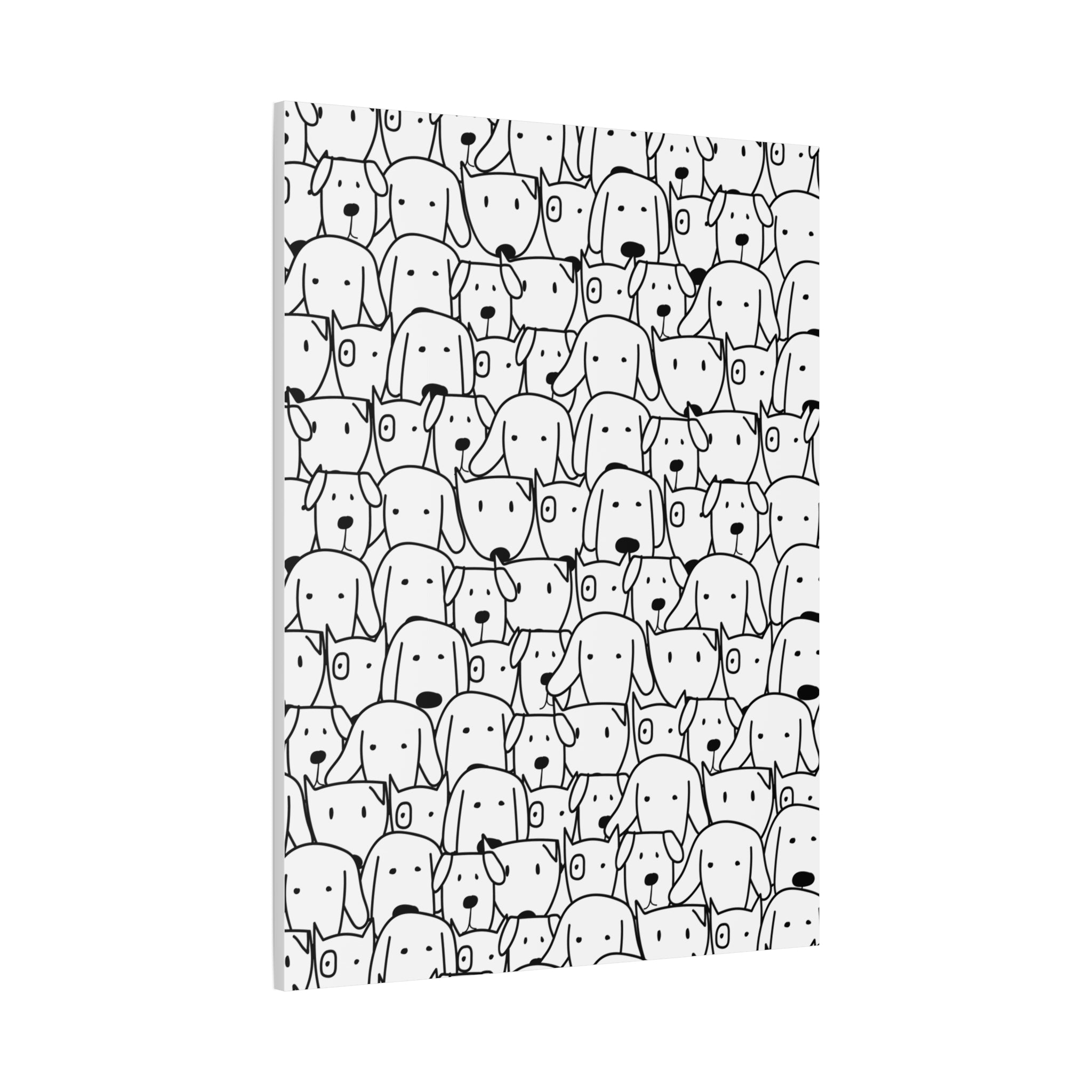 Cute Dog Faces Matte Canvas Art