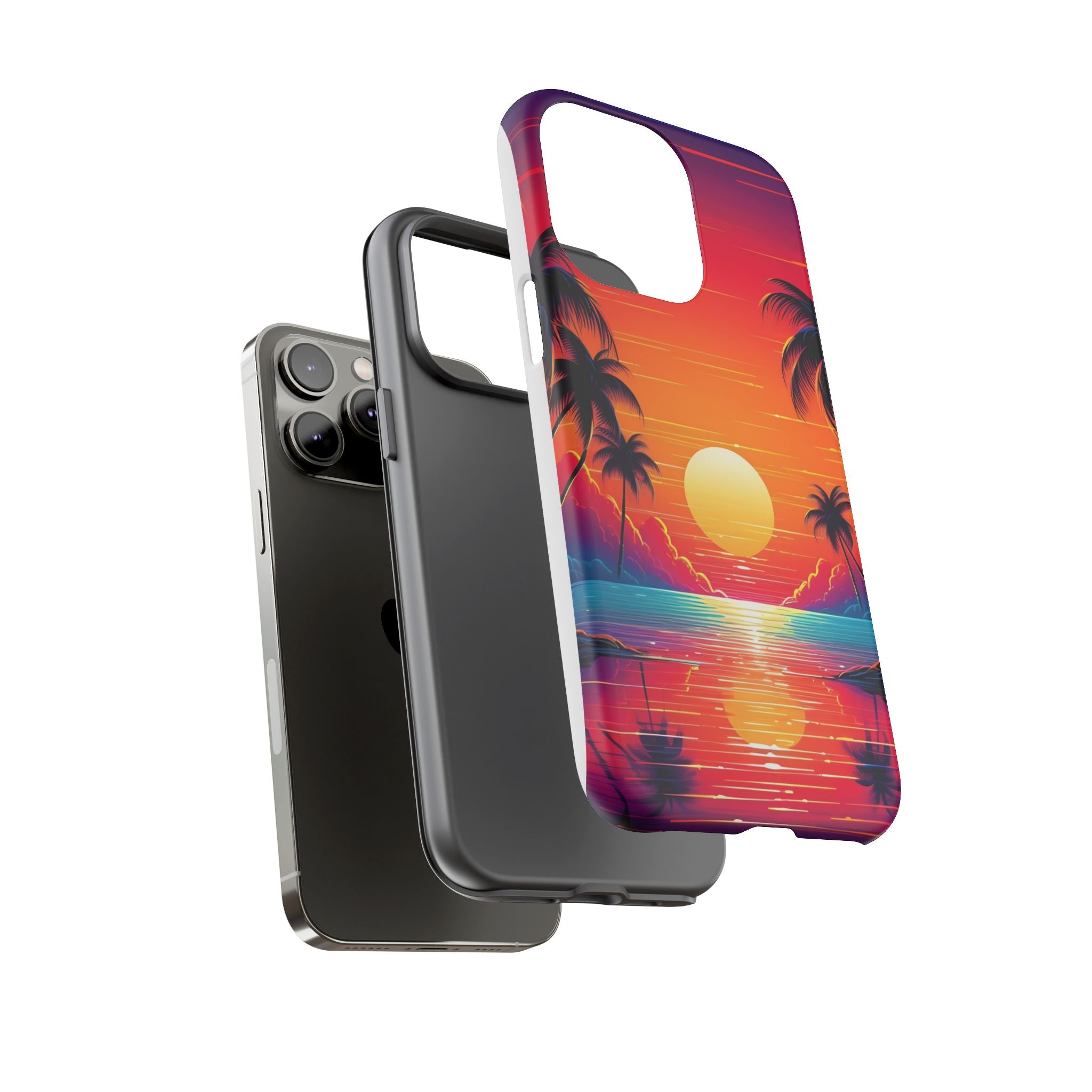 Sunset Palm Beach iPhone Case - Hexagon Stone