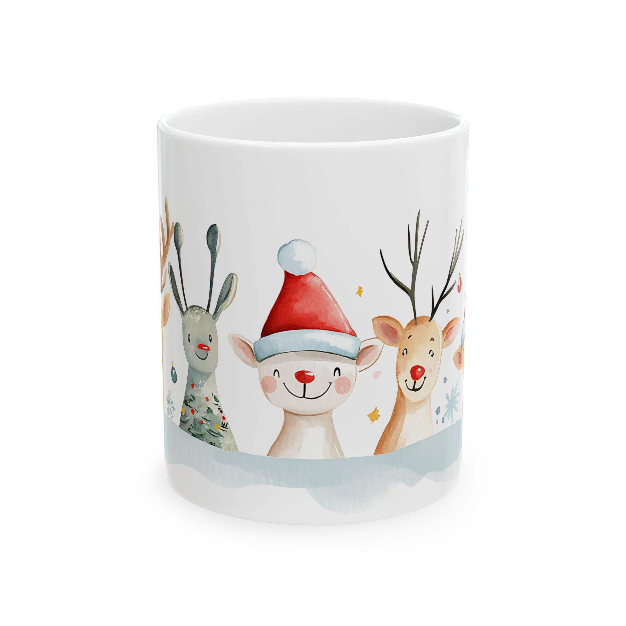 Cute Reindeer Watercolor Christmas Mug