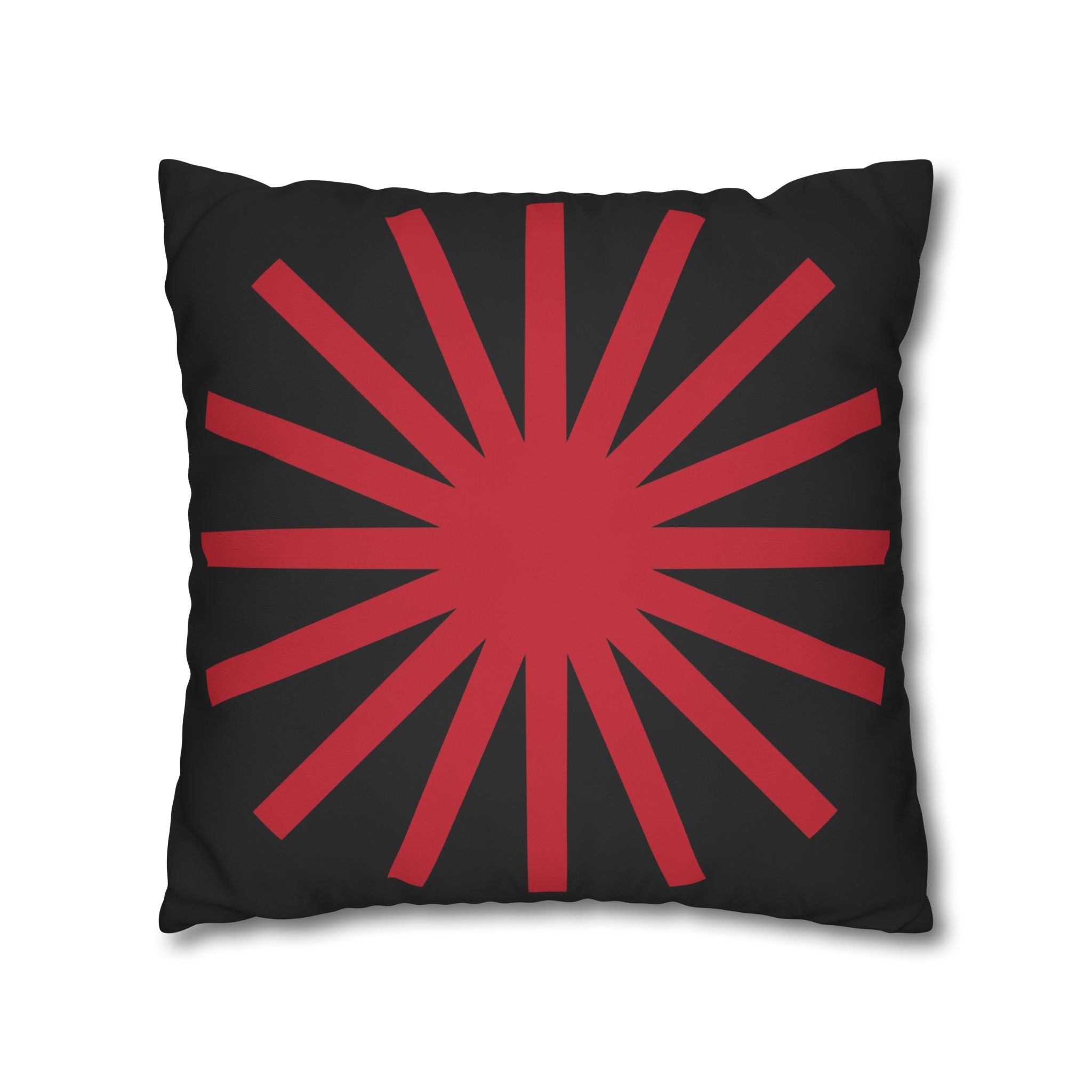 Red Sunburst Geometric Pillowcase