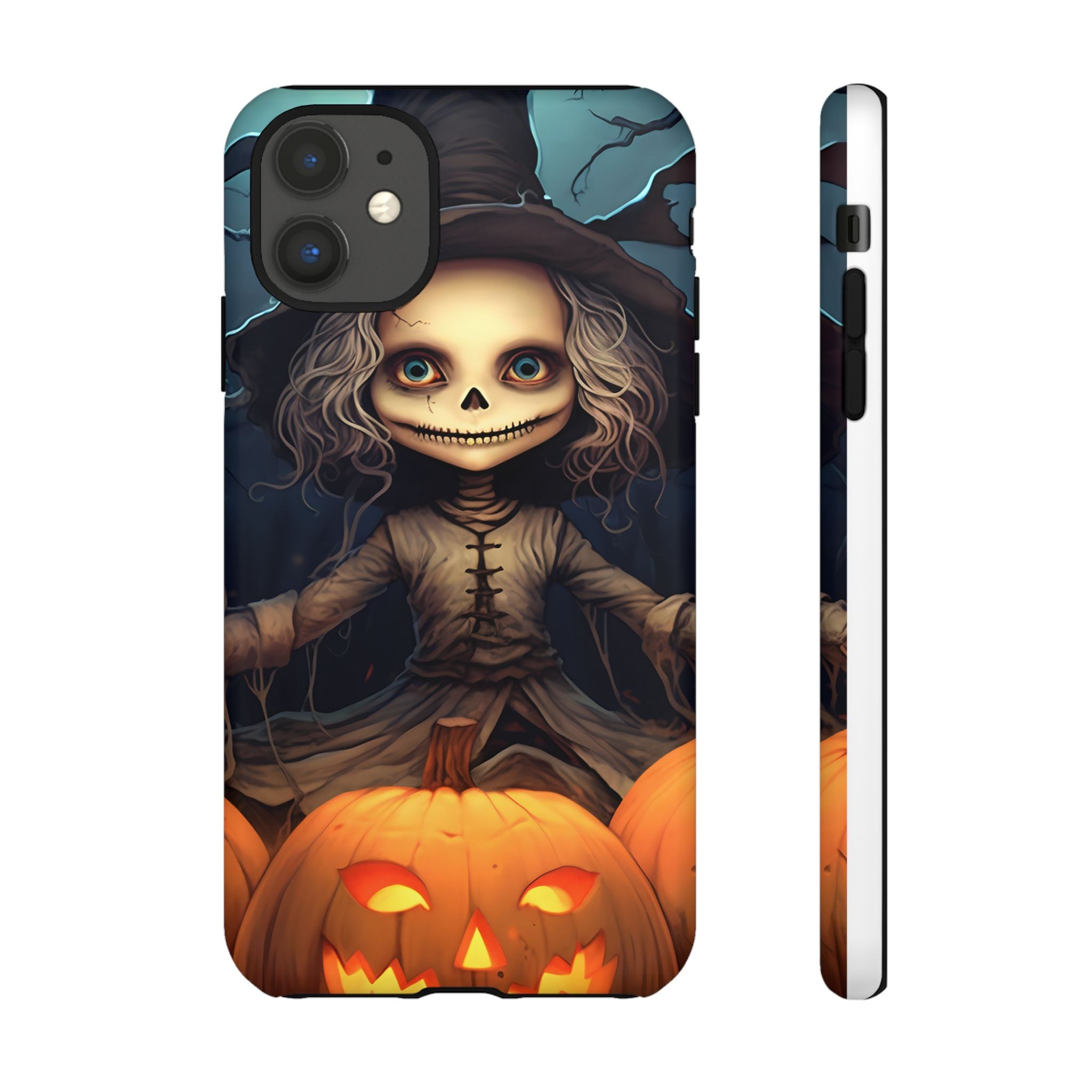 Spooky Skull Girl Halloween iPhone Case - Hexagon Stone