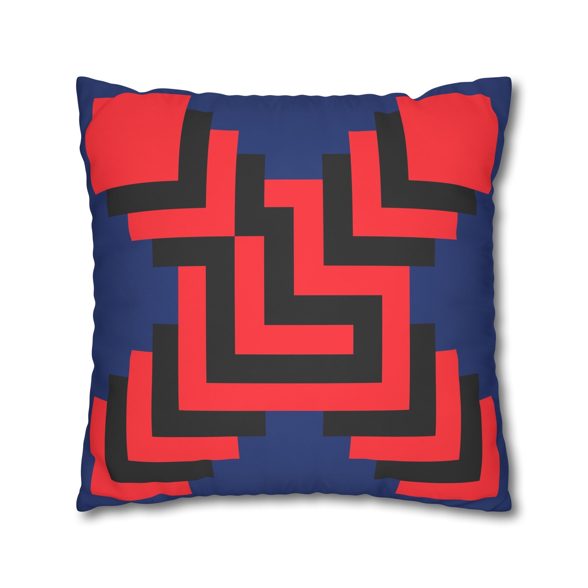 Geometric X Pillowcase - Coral & Black