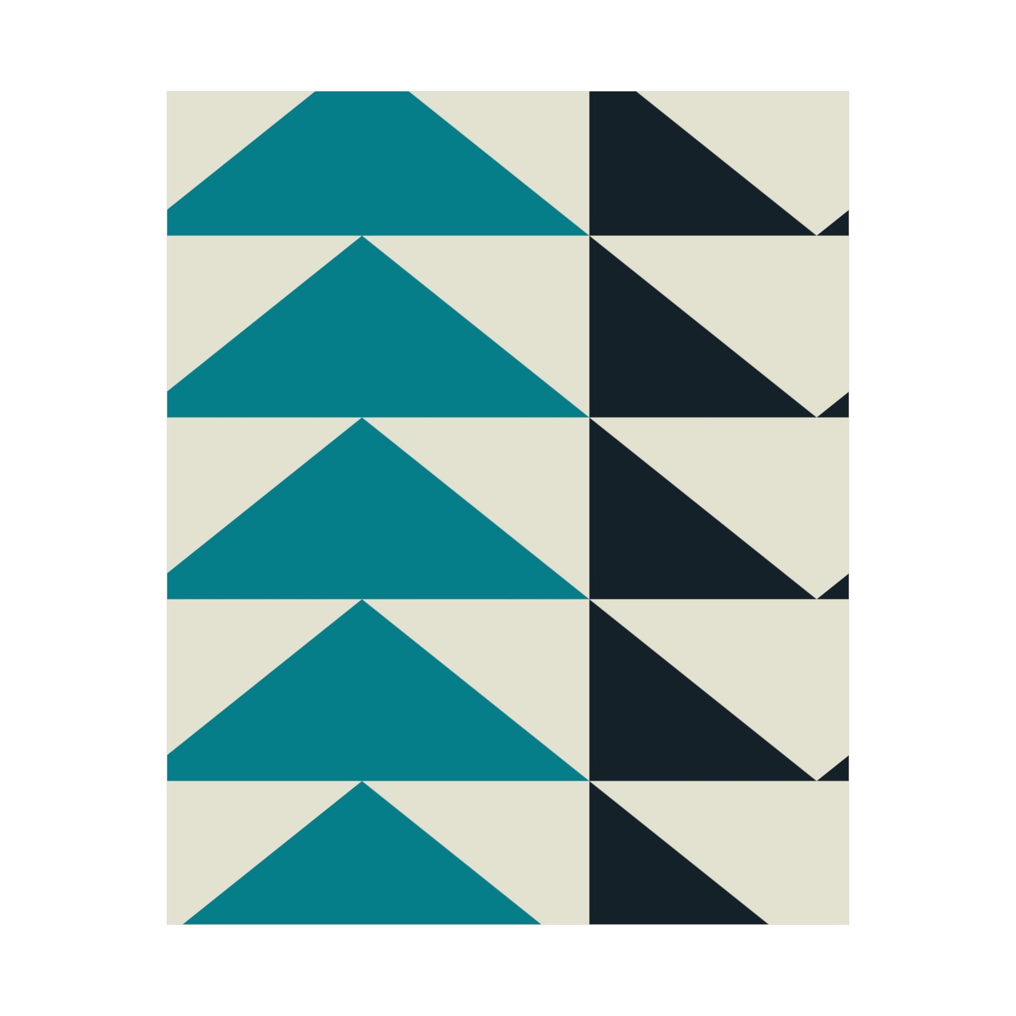 Geometric Teal & Black Triangle Poster