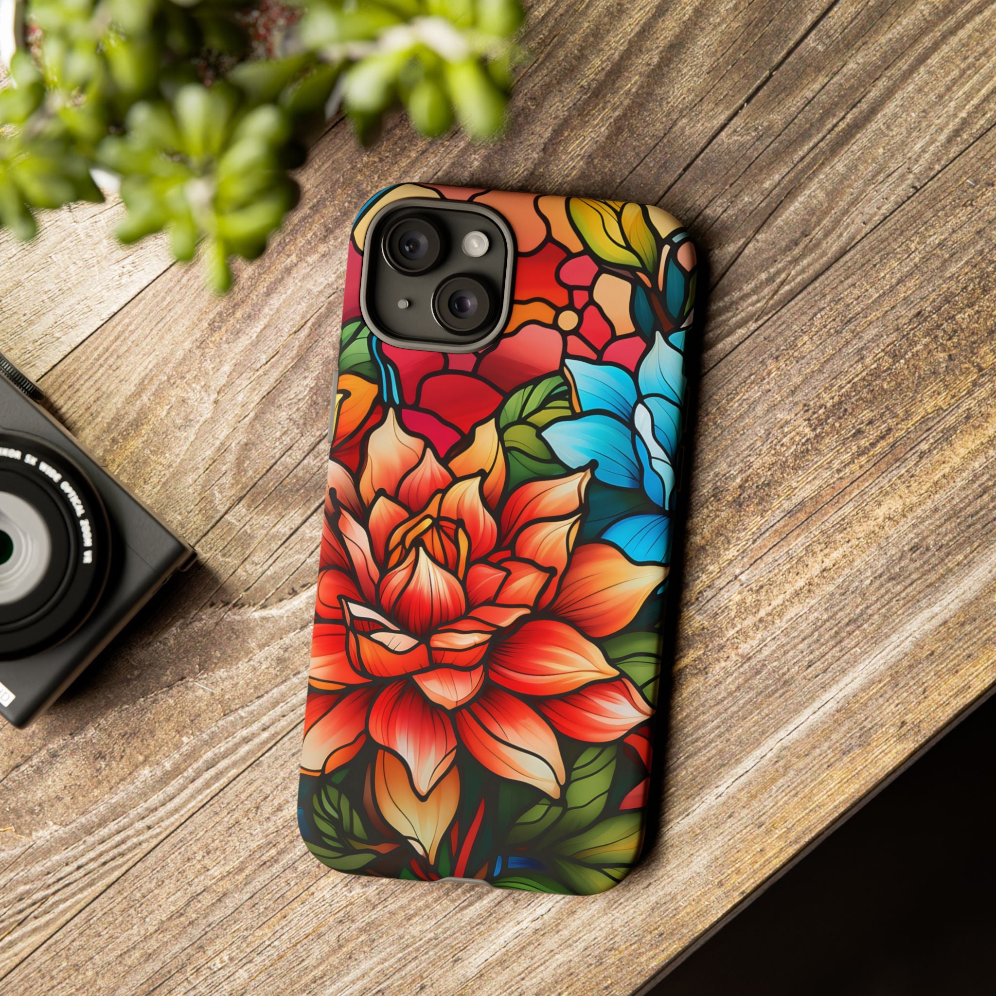 Stained Glass Floral iPhone Case - Hexagon Stone