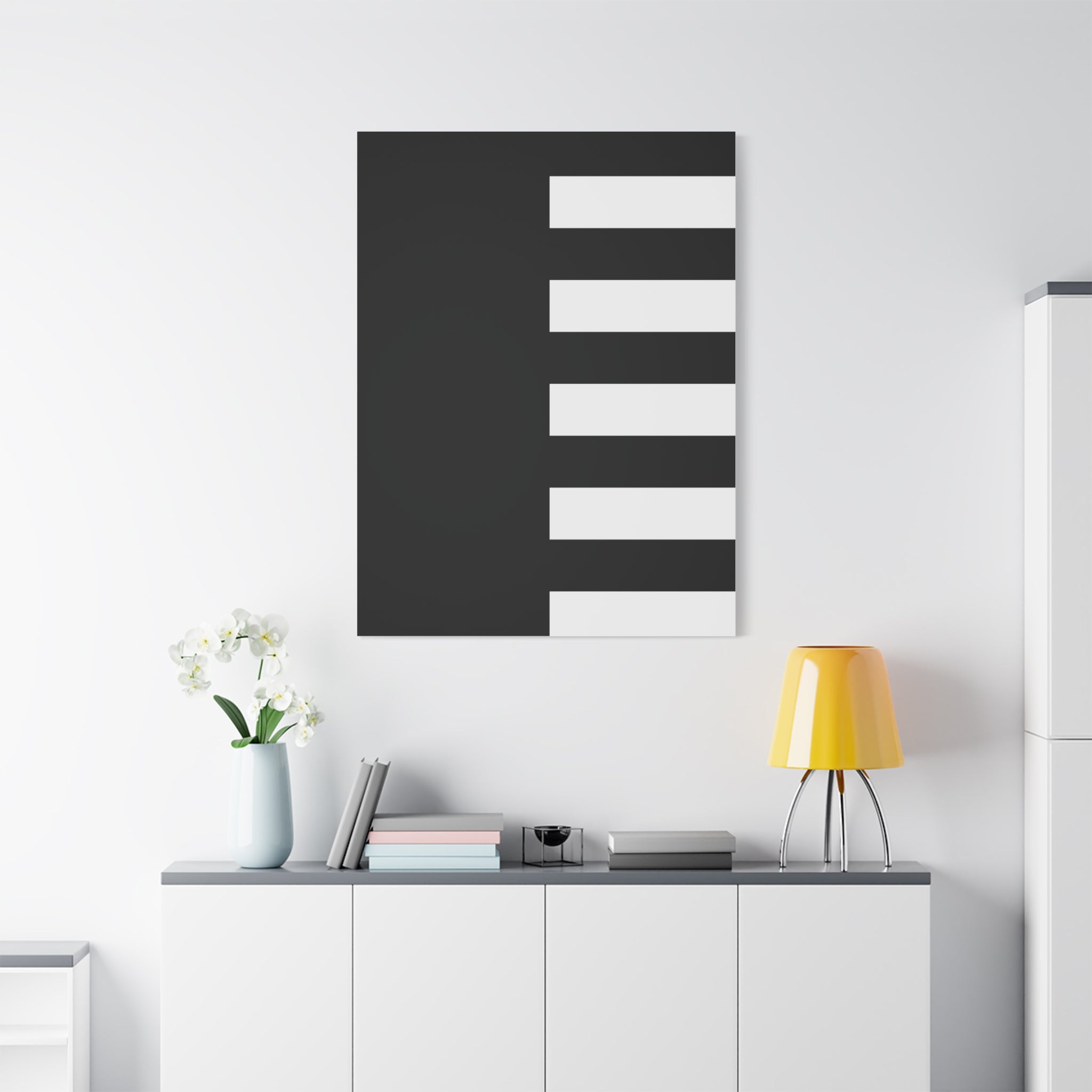 Abstract Minimalist Black & White Canvas Art