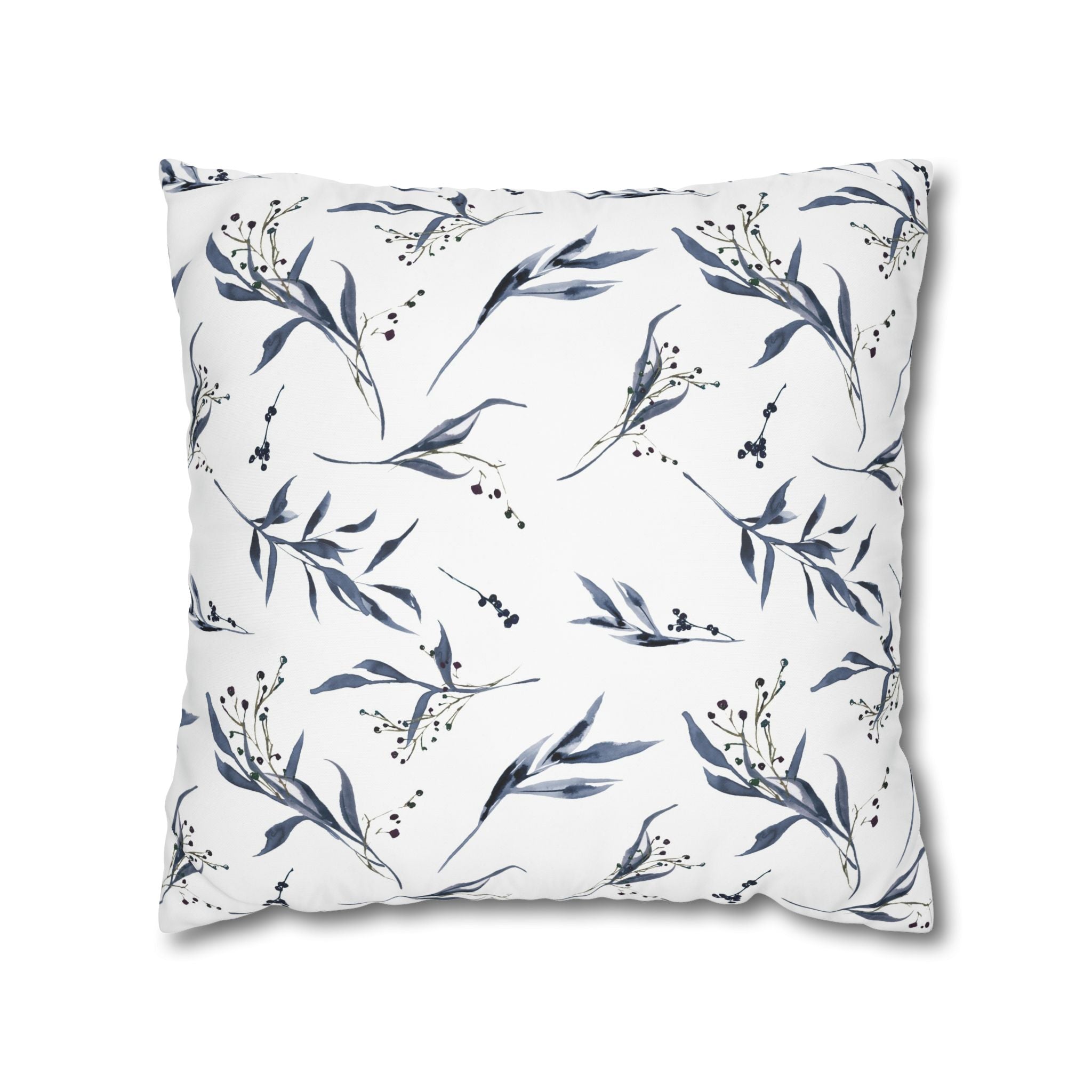 Watercolor Botanical Pillowcase - Blue