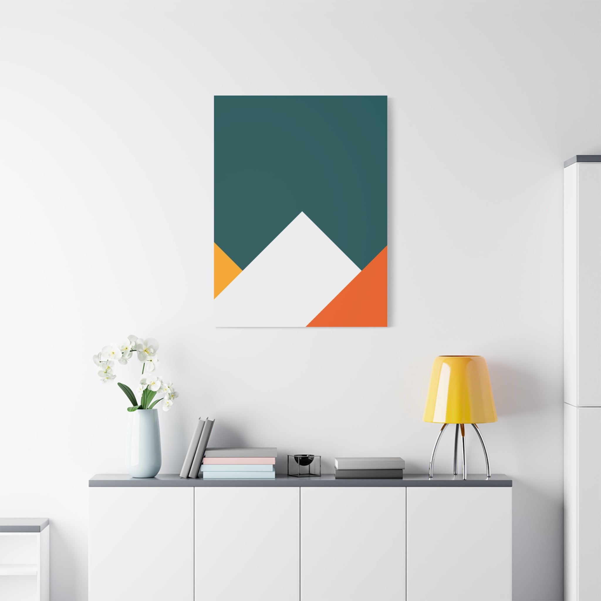 Abstract Geometric Mountain Canvas Art