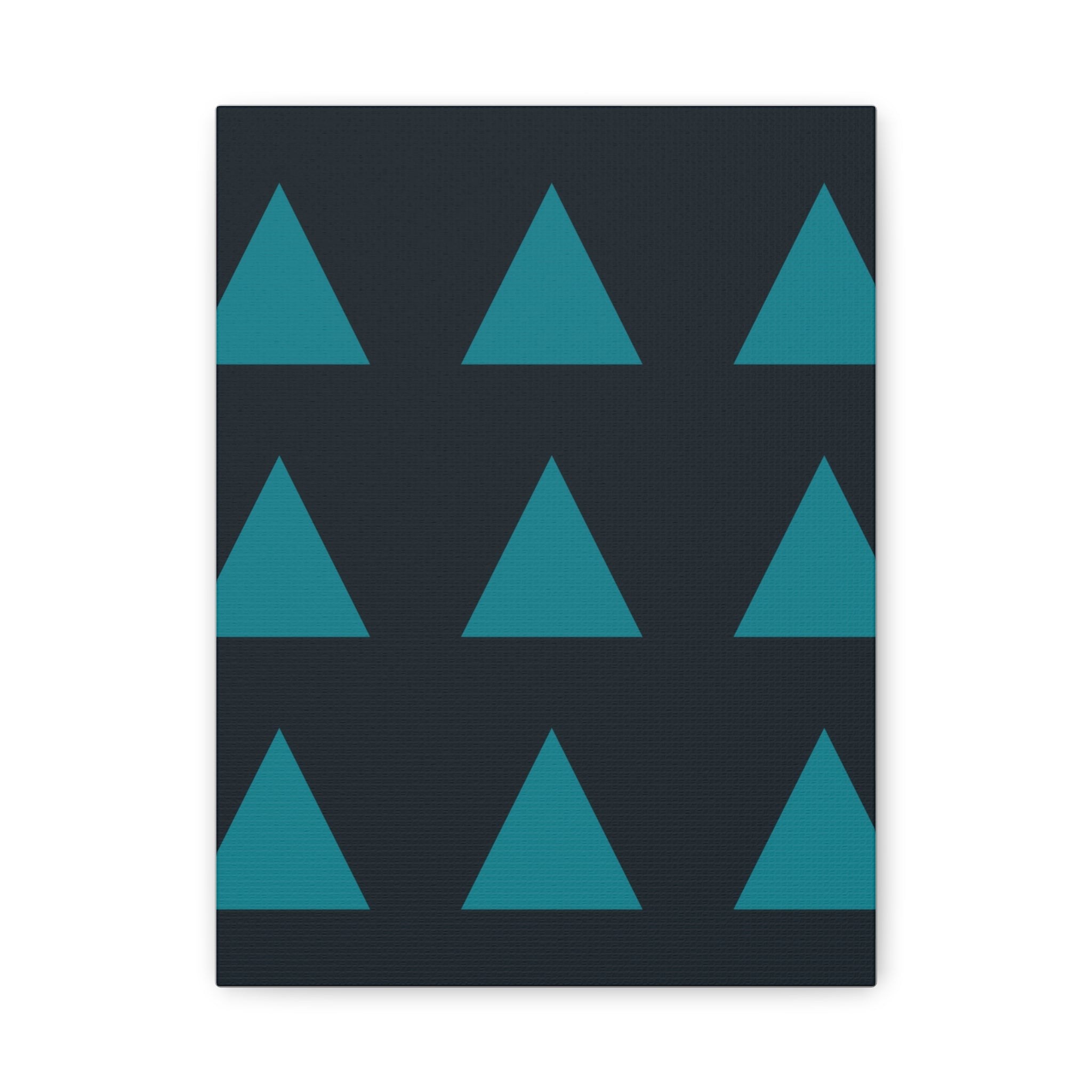 Teal Geometric Triangle Canvas Art