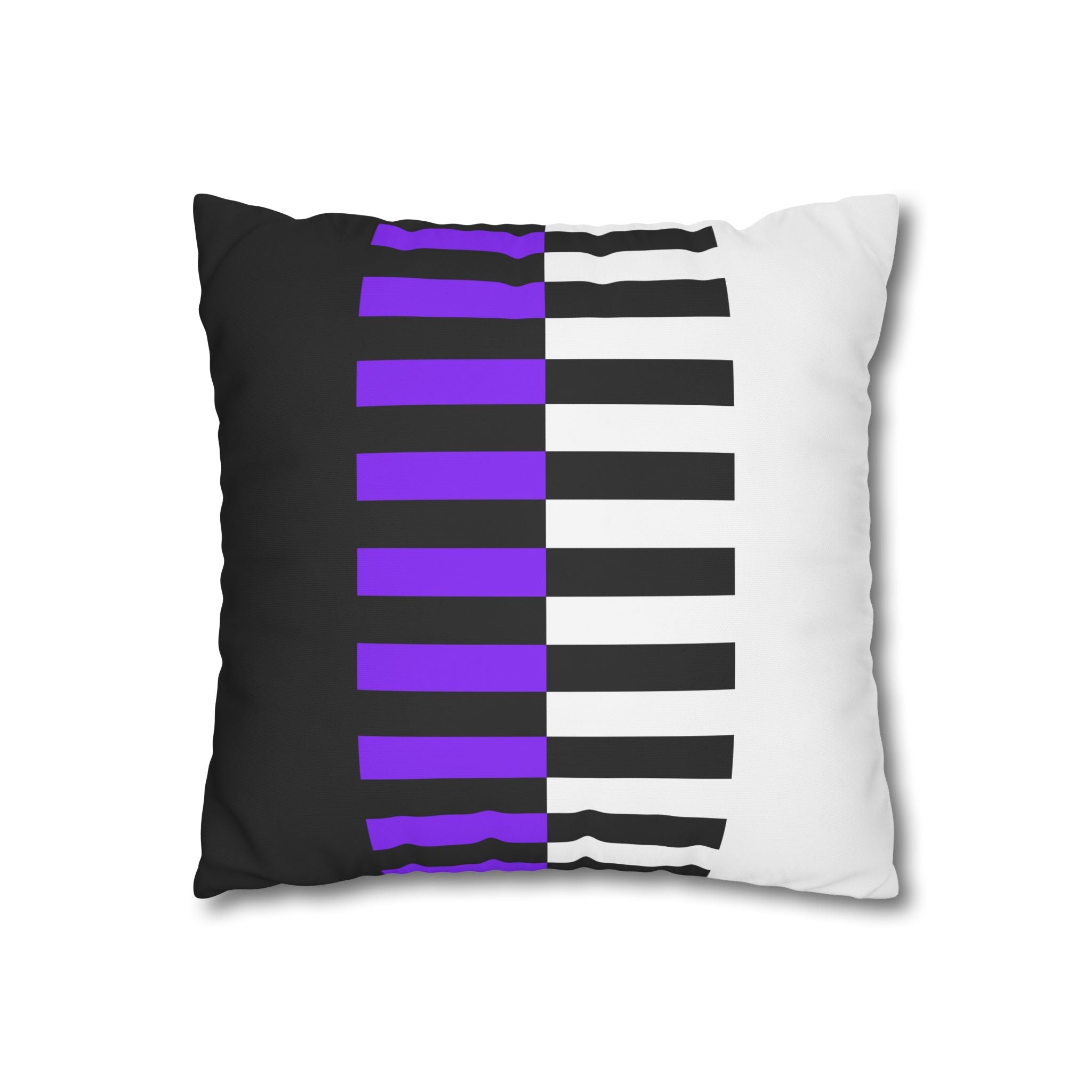 Abstract Piano Pillowcase - Purple & Black