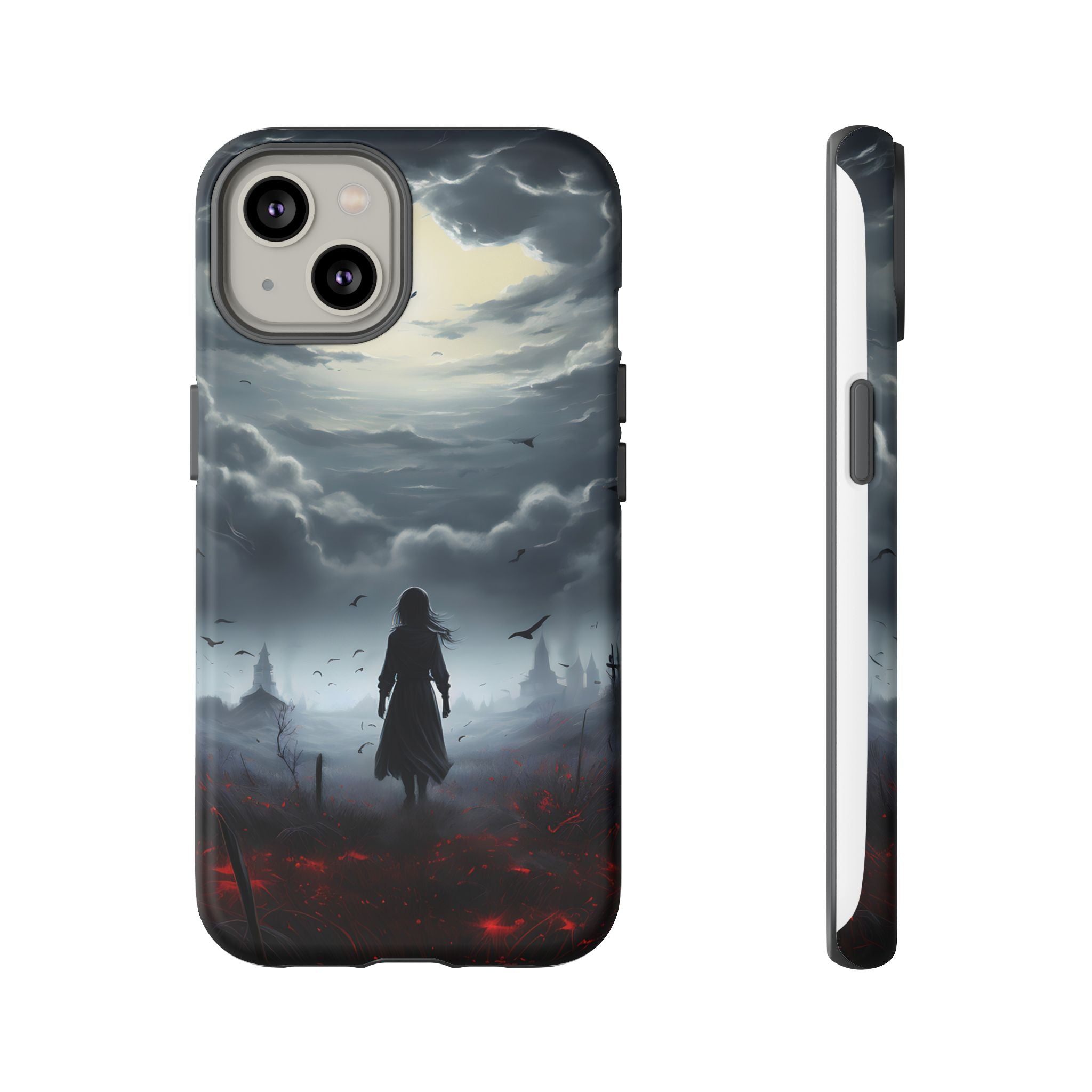 Stormy Silhouette Hexagon Stone iPhone Case