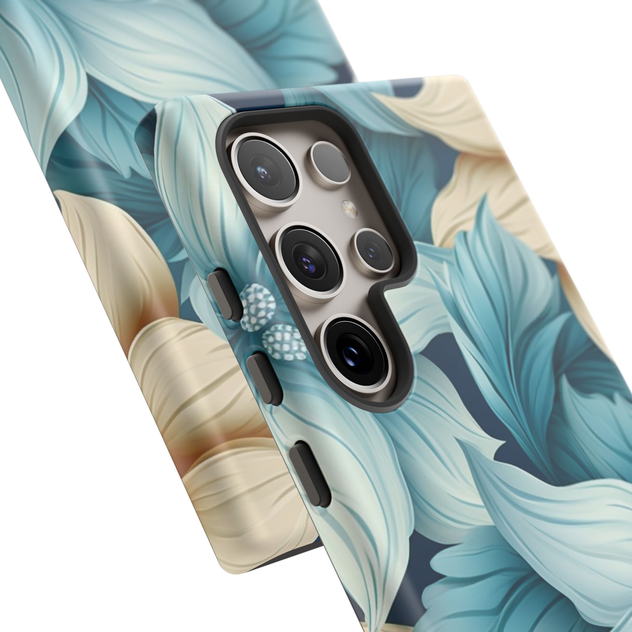 Teal Floral Samsung Phone Case