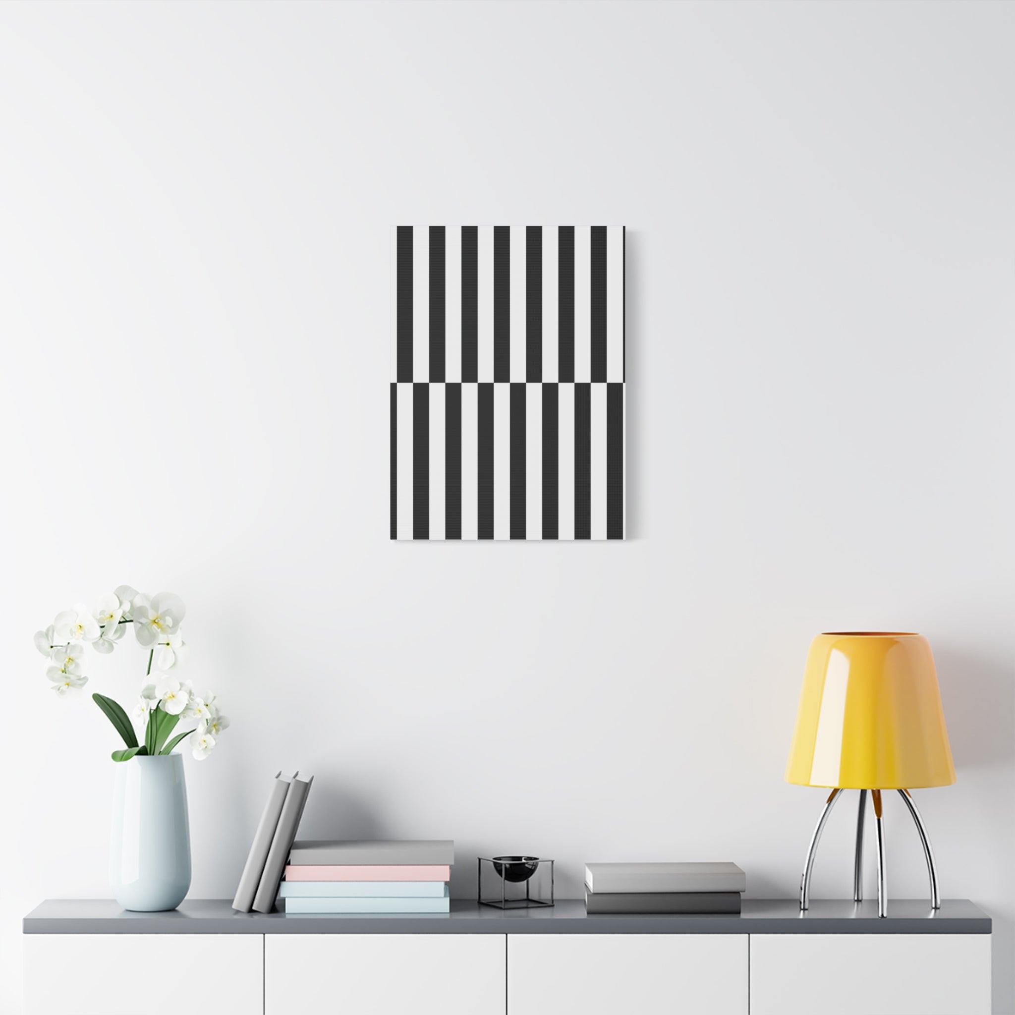 Op Art Shift: Black & White Stripe Canvas