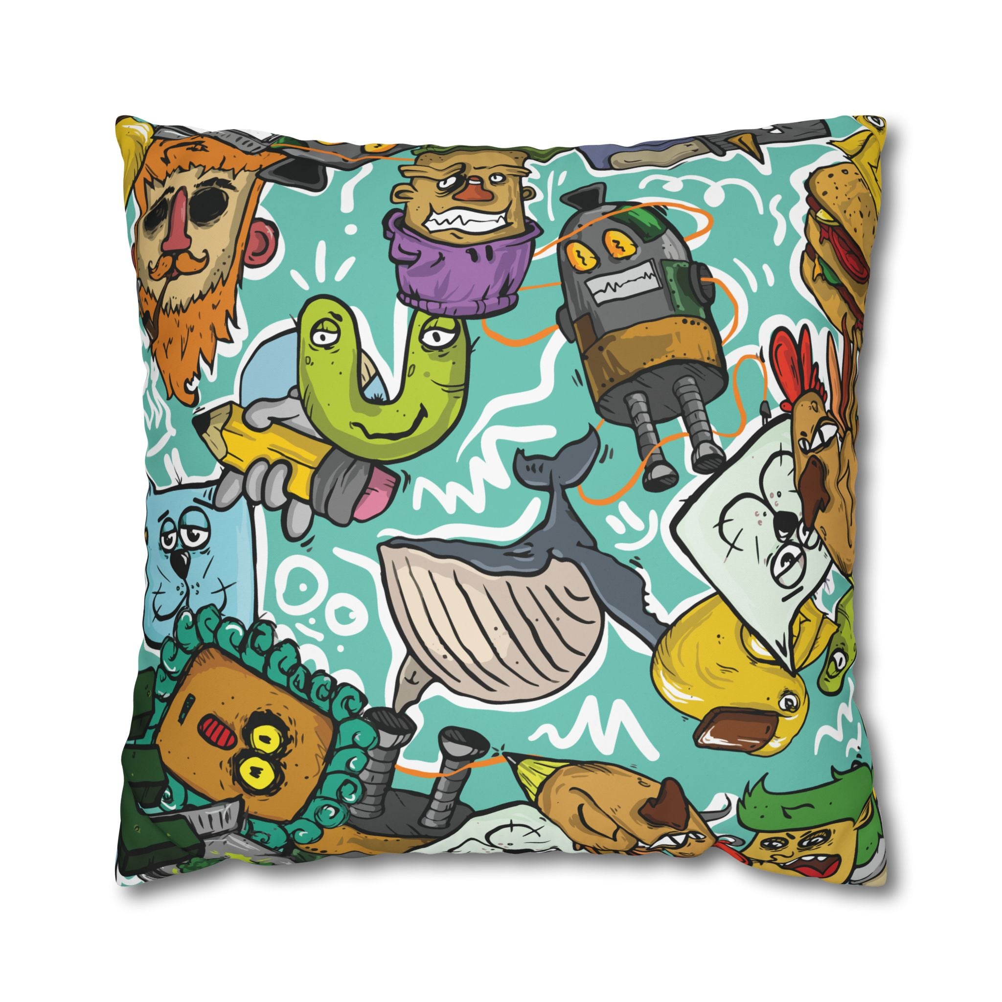 Whimsical Chaos Cartoon Pillowcase