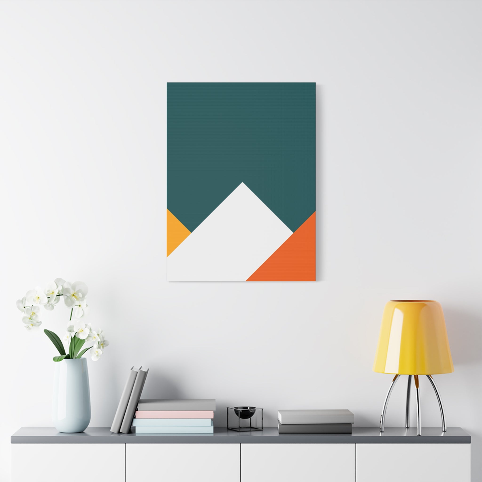 Abstract Geometric Mountain Canvas Art