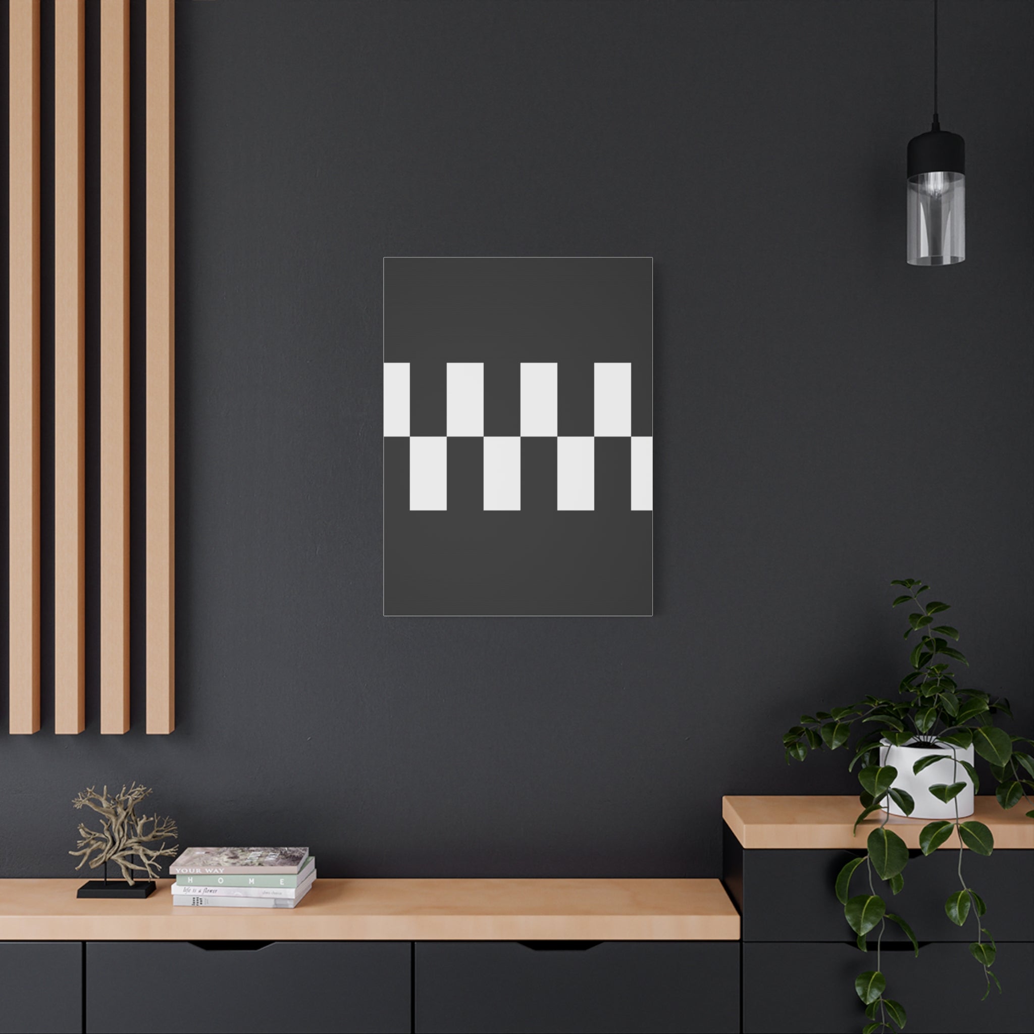 Black & White Checkered Canvas Art