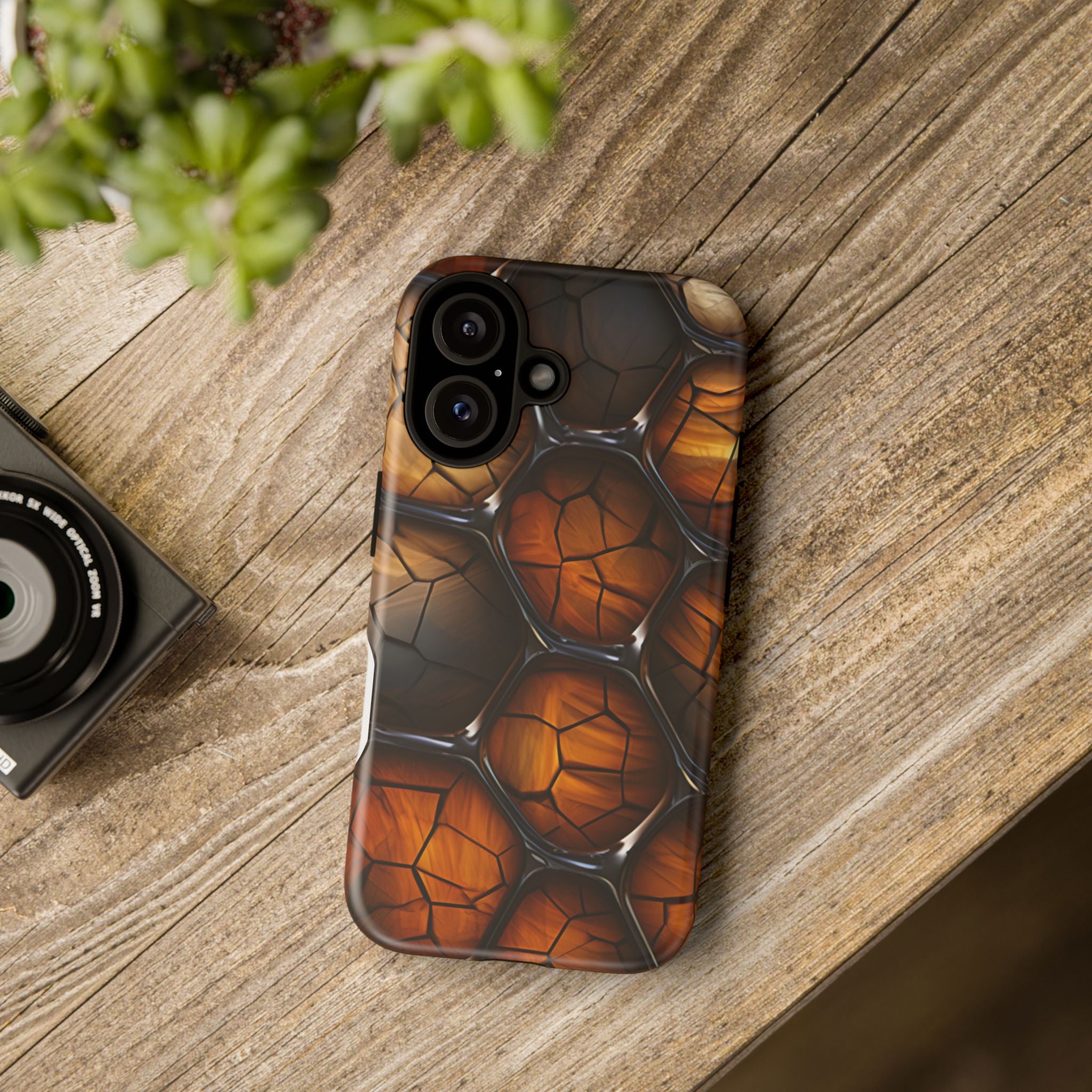 Cracked Wood Honeycomb iPhone Case