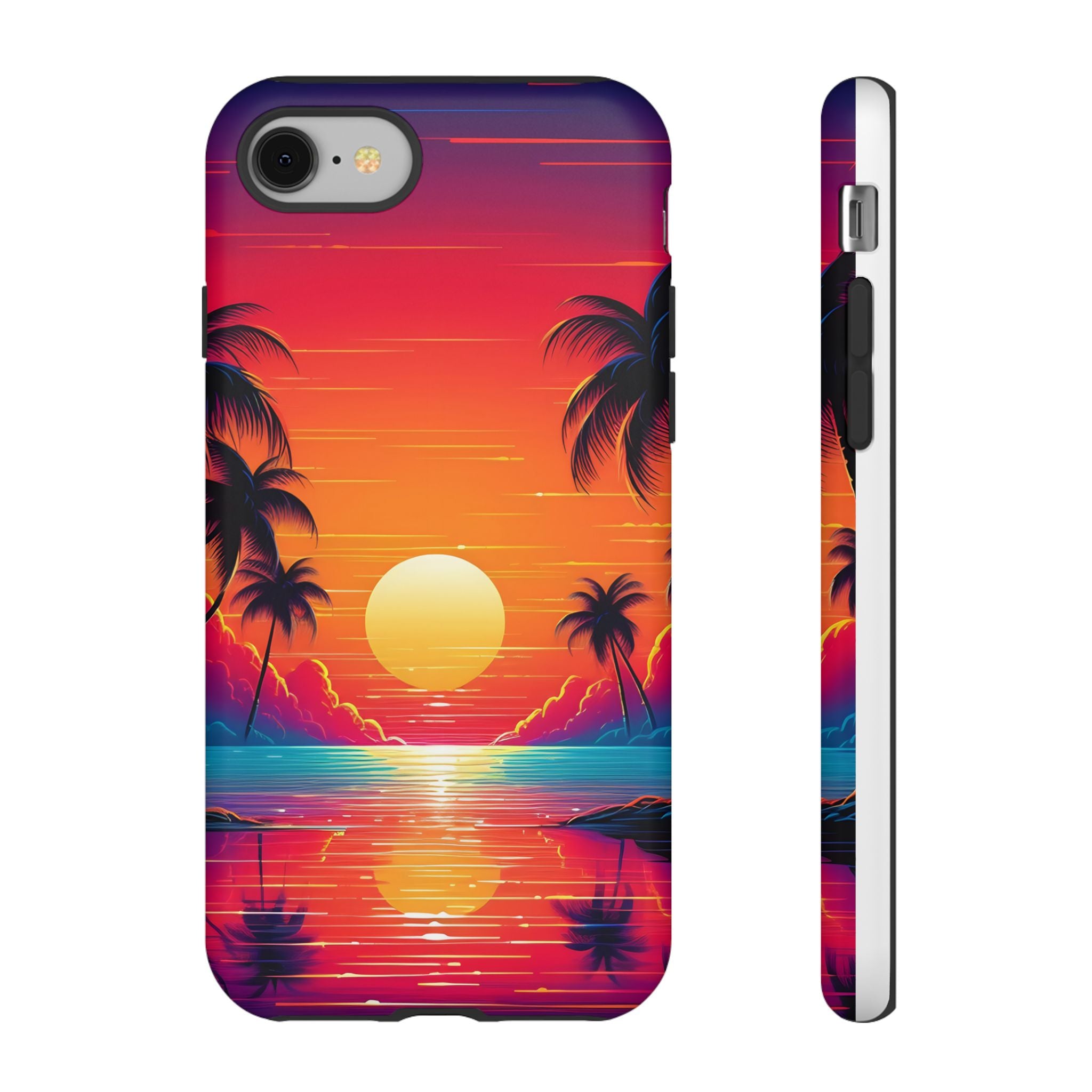 Sunset Palm Beach iPhone Case - Hexagon Stone