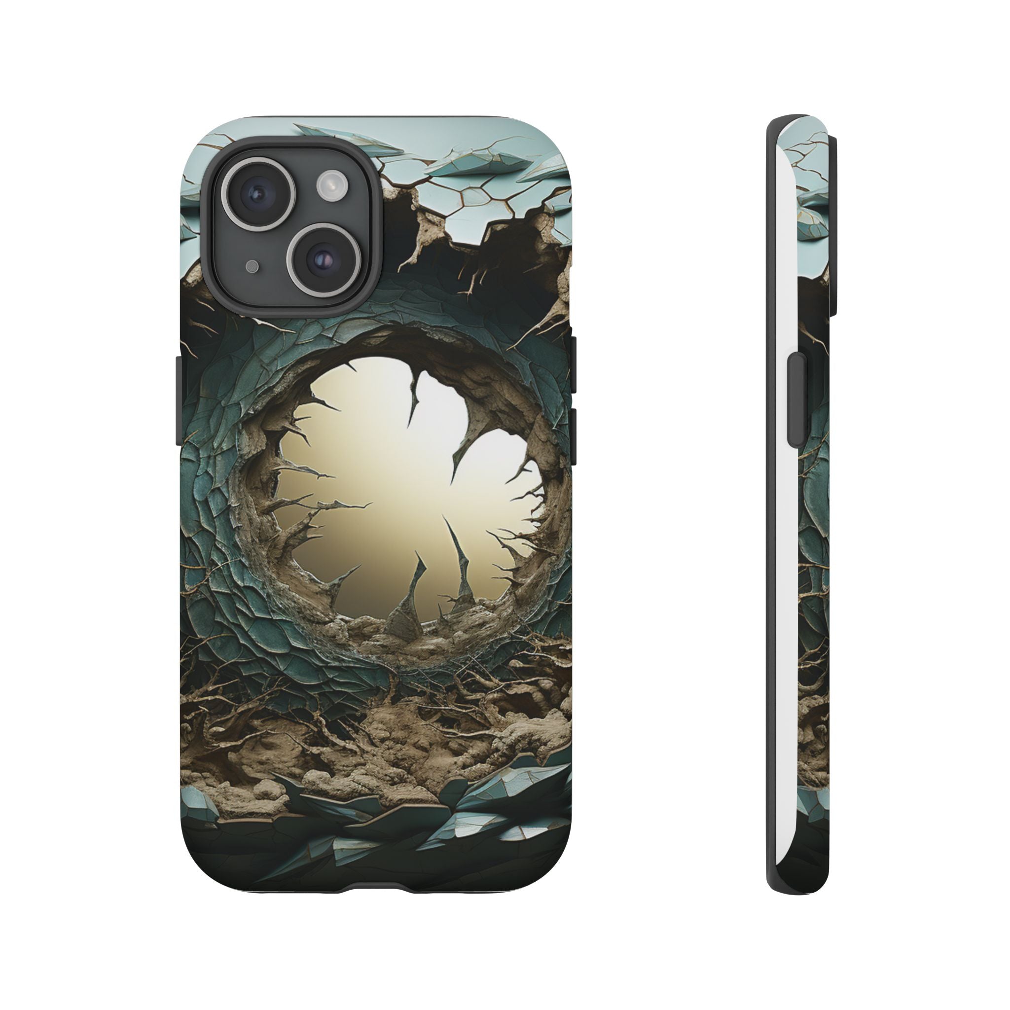 Surreal Alien Landscape Hexagon Stone iPhone Case