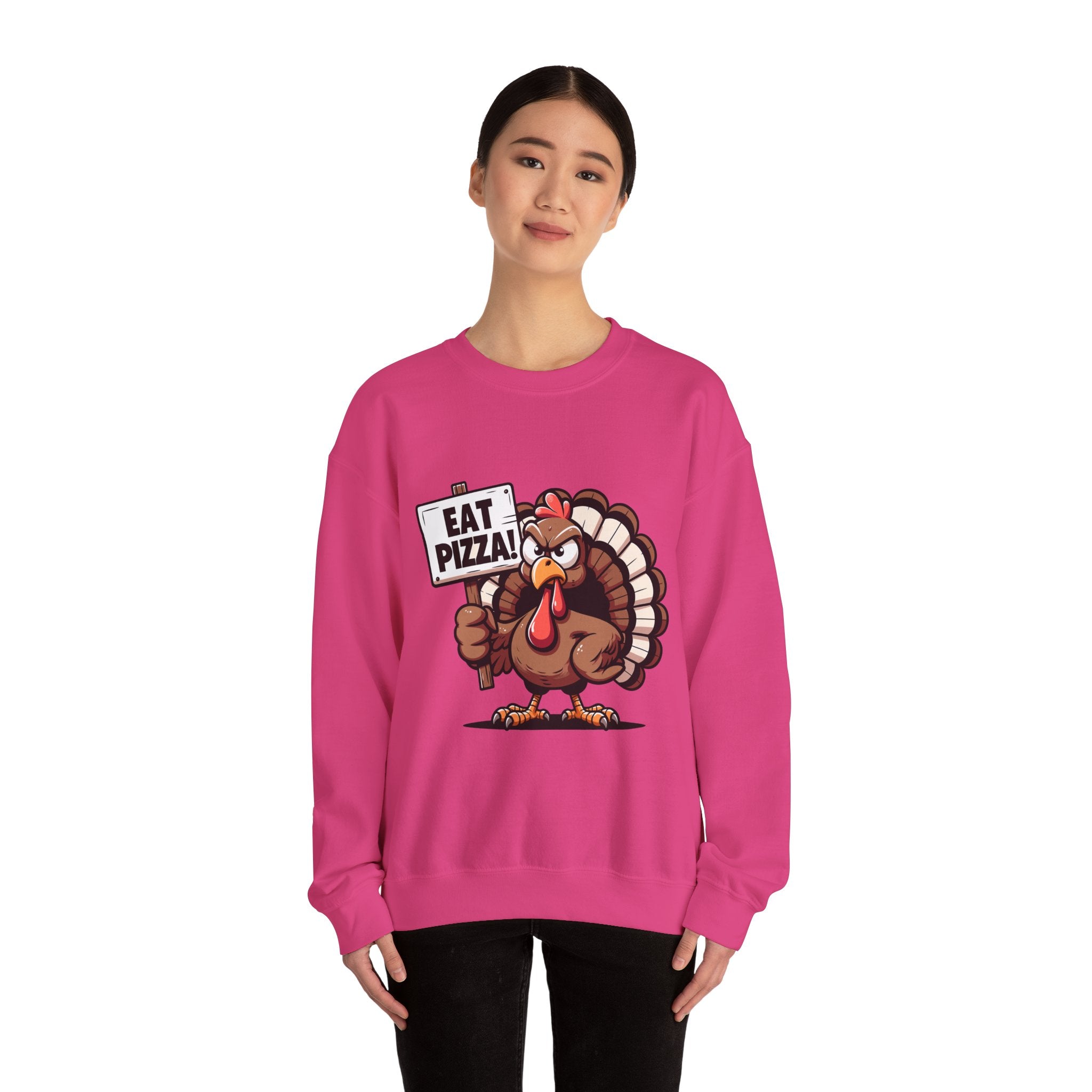 Angry Turkey Pizza Thanksgiving Sweatshirt