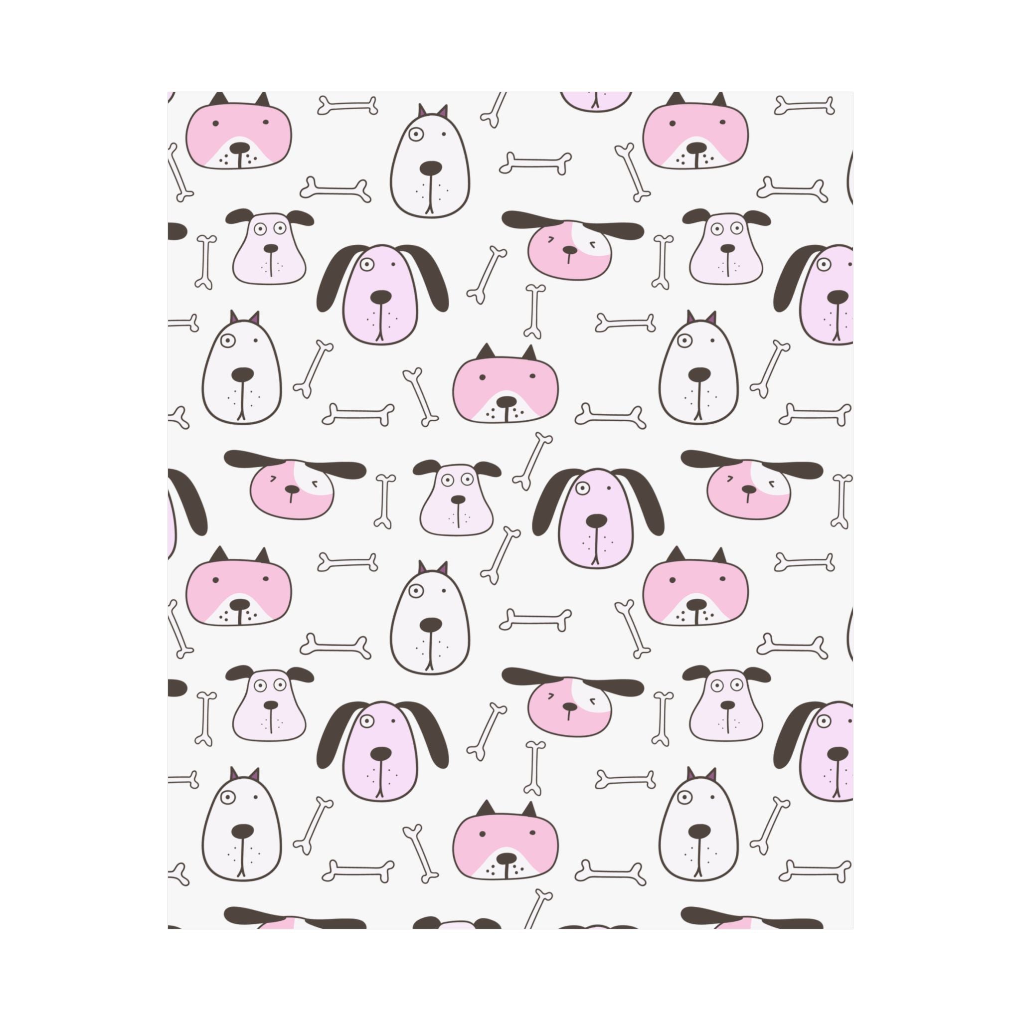 Cute Puppy Bones Pattern Poster