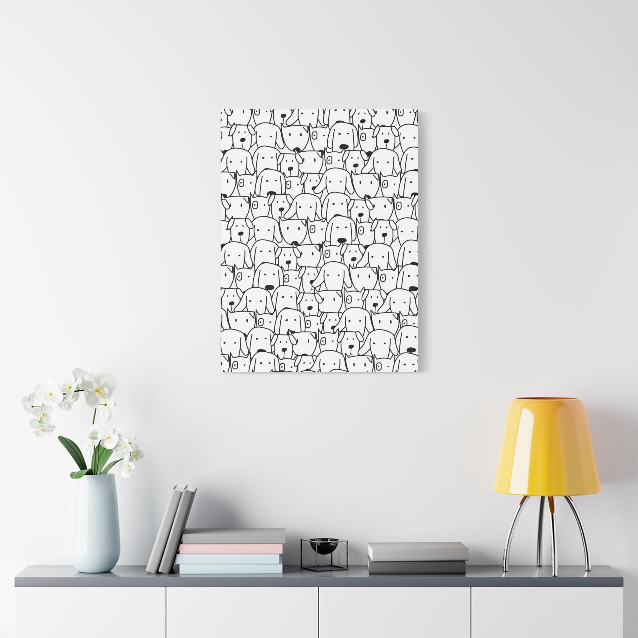 Cute Dog Faces Matte Canvas Art