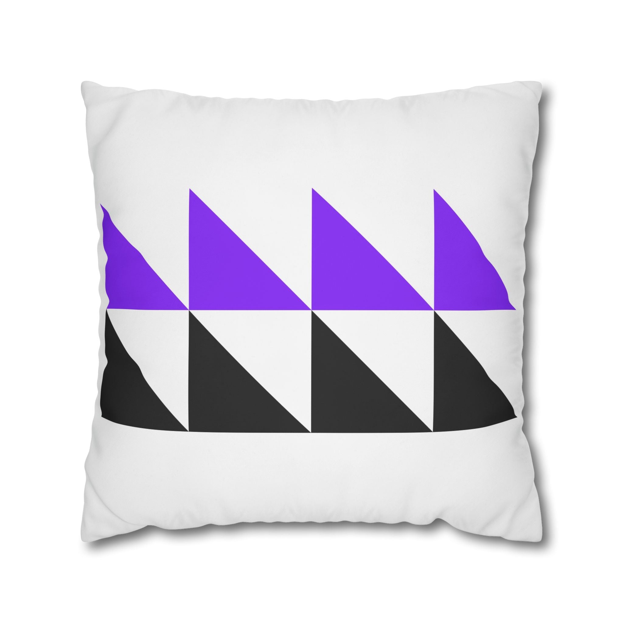 Geometric Triangle Pillowcase - Purple & Black