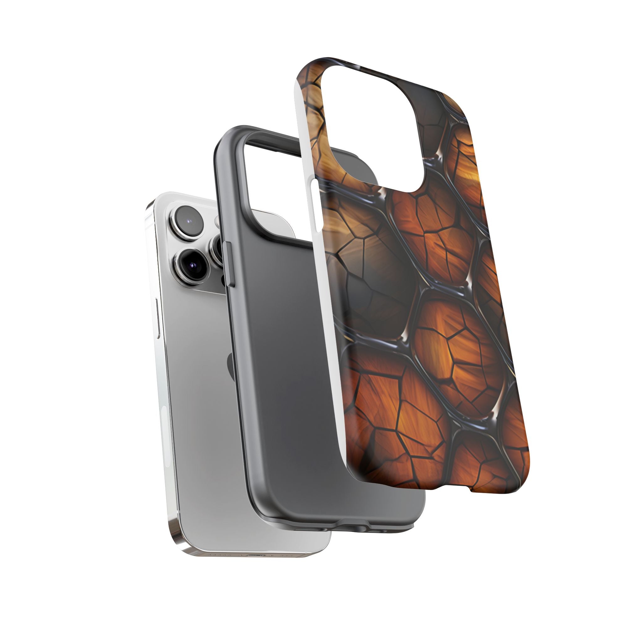 Cracked Wood Honeycomb iPhone Case