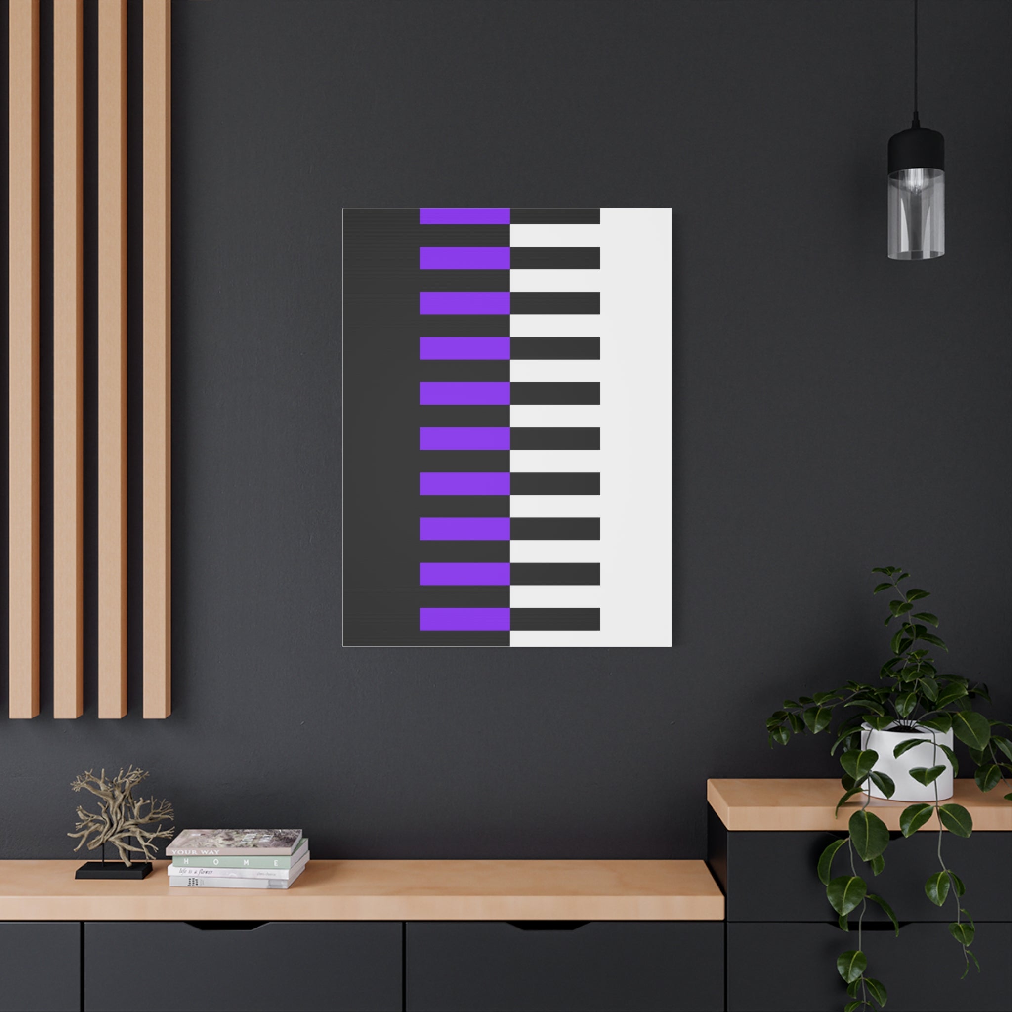 Abstract Purple Piano Keys Canvas Art